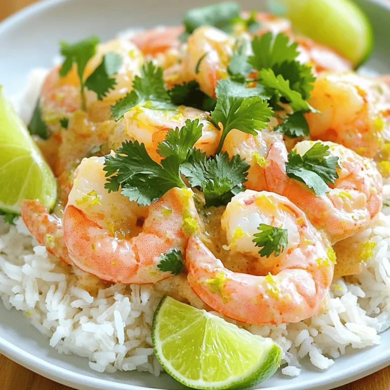 To make Zesty Tipsy Shrimp Delight, you will need the following ingredients: - 1 lb large shrimp, peeled and deveined - 2 tablespoons olive oil - 1 teaspoon smoked paprika - 1 teaspoon garlic powder - 1 teaspoon onion powder - 1/2 teaspoon cayenne pepper - Juice and zest of 1 fresh lime - 1/4 cup coconut milk - 1 tablespoon honey - 1/4 cup fresh cilantro, finely chopped - Salt and freshly ground black pepper to taste These ingredients come together to create a delightful meal. The shrimp soak up the zesty flavors from the marinade. The coconut milk adds creaminess, making it rich and tasty. You might want to play with flavors. Here are some great options: - Add a splash of soy sauce for umami. - Try adding lime or lemon zest for more citrus flavor. - Use chili flakes instead of cayenne for a different heat. - Experiment with cumin for a warm spice note. These options let you personalize the dish. Adjusting seasonings can lead to a new favorite recipe. Fresh herbs make a big difference in taste. For Zesty Tipsy Shrimp Delight, consider: - Chopped parsley for a fresh twist. - Basil for a sweet herbal note. - Dill for a light and bright flavor. Feel free to mix and match herbs. They can change the dish and bring new life to your meal. If you want to explore more, check out the Full Recipe for detailed steps and serving ideas! First, gather your ingredients. You need olive oil, spices, lime, and honey. In a bowl, whisk together 2 tablespoons of olive oil, 1 teaspoon of smoked paprika, 1 teaspoon of garlic powder, and 1 teaspoon of onion powder. Add 1/2 teaspoon of cayenne pepper for heat. Squeeze in the juice of 1 lime and add its zest. Finally, mix in 1 tablespoon of honey. This will be your zesty marinade. Next, toss in 1 pound of peeled and deveined shrimp. Make sure each shrimp gets coated well. Cover the bowl with plastic wrap. Place it in the fridge for 15 to 20 minutes. This time helps the flavors blend nicely. Now, heat a large skillet over medium heat. When it’s hot, add the marinated shrimp in a single layer. Cook them for about 2-3 minutes on each side. Look for a vibrant pink color. This shows they are ready. Once cooked, reduce the heat slightly. Pour in 1/4 cup of coconut milk. Bring it to a gentle simmer. Let this mixture cook for an additional 2-3 minutes. Stir occasionally until it thickens slightly. This adds a creamy texture to your dish. Once the shrimp is cooked, remove the skillet from the heat. Gently fold in 1/4 cup of finely chopped cilantro. This adds a fresh flavor. Season with salt and freshly cracked black pepper to taste. To serve, place the shrimp over fluffy jasmine rice or quinoa. Drizzle some of the creamy coconut sauce on top. Garnish with more cilantro and lime wedges for a fresh burst. Enjoy your meal! For the full recipe, check the details above. To cook shrimp well, always start with fresh or thawed shrimp. If you use frozen shrimp, make sure to thaw it completely before cooking. This helps them cook evenly. When you heat your skillet, let it get hot first. This will give your shrimp a nice sear. Cook them in a single layer to avoid steaming. This way, they turn pink and tender quickly. Want to boost the flavor? Try adding a splash of white wine to the marinade. This adds depth and a lovely aroma. You can also mix in some fresh ginger for a zesty kick. If you love herbs, fresh basil or parsley can make the dish pop. Lastly, a pinch of red pepper flakes can add a nice heat. Serve your shrimp over jasmine rice or quinoa for a filling meal. You can also use cauliflower rice for a low-carb option. Drizzle the coconut sauce over the top for extra creaminess. Garnish with lime wedges and cilantro for a fresh touch. This not only looks great but also adds more flavor. For a fun twist, serve with crispy tortilla chips on the side. For the full recipe, check out the Zesty Tipsy Shrimp Delight section! {{image_4}} If you can't find coconut milk, don't worry! You can use heavy cream for a rich taste. Almond milk also works well, but it has a lighter flavor. For a dairy-free option, try oat milk. Each substitute brings a different twist to your Zesty Tipsy Shrimp Delight. Want to jazz up your dish? Consider adding diced bell peppers or cherry tomatoes. They add sweetness and color. You can also mix in some fresh pineapple for a fruity kick. For a savory touch, try adding chopped green onions or mushrooms. These add-ins boost flavor without much effort. If you love heat, increase the cayenne pepper in your marinade. You can also add sliced jalapeños for extra spice. If you prefer a milder flavor, reduce the cayenne or omit it altogether. Remember, you can always add hot sauce at the end if you want more heat. Adjust to your taste for the perfect Zesty Tipsy Shrimp Delight! To store leftovers, let the shrimp cool first. Place the shrimp in an airtight container. Make sure to use a container that fits the shrimp snugly. This keeps them fresh longer. Store in the fridge for up to three days. Always check for signs of spoilage before eating. You can freeze Zesty Tipsy Shrimp Delight if you have extra. First, let the dish cool completely. Transfer the shrimp to a freezer-safe bag. Remove as much air as possible to prevent freezer burn. Freeze for up to two months. When ready to eat, thaw in the fridge overnight. To reheat, place the shrimp in a skillet over low heat. Add a splash of water or coconut milk to keep them moist. Heat gently, stirring often, until warmed through. You can also use a microwave if you're in a hurry. Just cover the shrimp with a damp paper towel and heat for 1-2 minutes. Enjoy your meal again! You cook shrimp for about 2-3 minutes on each side. They turn pink when done. Be careful not to overcook them. Overcooked shrimp can become rubbery and tough. You want them to be tender and juicy. Yes, you can use frozen shrimp. Just thaw them first. Place them in cold water for 10-15 minutes. This helps them cook evenly. If you skip this step, they may not cook well. Zesty Tipsy Shrimp Delight pairs well with fluffy jasmine rice or quinoa. You can also serve it with a fresh salad. A side of grilled veggies adds color and flavor too. The creamy coconut sauce makes anything taste great! This blog post covered key elements to make Zesty Tipsy Shrimp Delight. We discussed essential ingredients and tasty seasonings. I shared step-by-step cooking instructions and helpful tips to enhance flavor. You learned about variations, like ingredient substitutes and how to adjust spice levels. Finally, I explained how to store and reheat your shrimp for later. With these tips, you'll create a delightful dish every time. Enjoy cooking and sharing this meal!