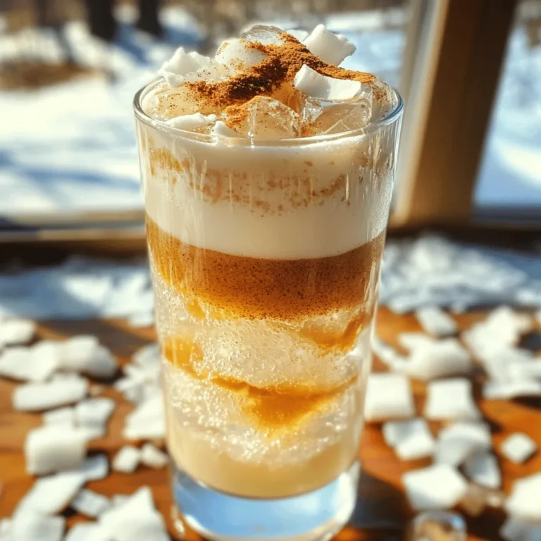- 1 cup coconut milk - 1 tablespoon chai tea leaves (or 1 chai tea bag) - 1/4 cup granulated sugar (adjust based on desired sweetness) - 1/2 teaspoon pure vanilla extract - 1 cup sparkling water - 1/4 teaspoon ground cinnamon - Ice cubes - Toasted coconut flakes, for garnish To make Coconut Chai Cream Soda, you need a few simple ingredients. Each one plays a key role in the drink's flavor. First, coconut milk gives a creamy base. I love how it adds a rich taste. You can find it in cans or cartons at most stores. Next, chai tea leaves, or a tea bag, bring warmth and spice. Chai is a blend of tea and spices like cinnamon and cardamom. It makes the drink cozy and inviting. Sugar sweetens the drink. You can adjust the amount based on your taste. A little sugar goes a long way in balancing the flavors. Vanilla extract adds depth. It mixes well with the coconut and chai. Sparkling water brings a fizzy lift. It makes the drink refreshing and fun. Ground cinnamon adds a lovely aroma. It also enhances the chai's spice notes. Lastly, ice cubes cool the drink down. To top it off, toasted coconut flakes add a crunchy texture. They also make the drink look beautiful. Gather these ingredients, and you're ready to make this lovely drink. For the full recipe, check out the [Full Recipe]. - First, gently heat 1 cup of coconut milk in a small saucepan. Use medium heat, making sure it doesn’t boil. Stir it occasionally. - Once warm, add 1 tablespoon of chai tea leaves or 1 chai tea bag to the coconut milk. Let it steep for 5-7 minutes. This helps get the best flavor. If you used loose tea, strain it through a fine mesh sieve after steeping. - Now, stir in 1/4 cup of granulated sugar and 1/2 teaspoon of pure vanilla extract. Mix until fully dissolved. This creates a creamy and sweet base. - After the mixture cools to room temperature, fill two glasses with ice cubes. - Pour the cooled coconut chai mixture over the ice, filling each glass halfway. - Carefully add 1 cup of sparkling water to each glass. Stir gently to mix the flavors. - To finish, sprinkle a dash of ground cinnamon on top of each drink. - Garnish with toasted coconut flakes for a crunchy touch. This adds both flavor and a nice look to your drink. For the full recipe, refer to the earlier section. Enjoy your refreshing Coconut Chai Cream Soda! Adjusting sweetness levels Start with the basic recipe. Use 1/4 cup of sugar. If you like it sweeter, add more. If you prefer it less sweet, use less sugar. You can also try honey or maple syrup instead. Each sweetener gives a different taste. Taste as you go to find your perfect level. Choosing the right chai blend Not all chai is the same. Some blends are spicier, while others are milder. I love using a masala chai blend. It adds warmth and depth. You can use loose tea leaves or tea bags. Try different brands to find your favorite. Ideal glassware for presentation Use clear glasses to showcase the drink. The layers and colors look beautiful. Tall glasses are great for a refreshing look. You can also use mason jars for a rustic vibe. Add a colorful straw for fun. Pairing with snacks or light bites This drink pairs well with light snacks. Think about coconut macaroons or cinnamon cookies. Cheese and crackers also work nicely. These snacks enhance the flavors of the drink. Nutritional aspects of coconut milk Coconut milk is creamy and rich. It contains healthy fats that are good for your heart. It also has vitamins and minerals. Coconut milk can help with hydration. It's a great dairy-free option for many recipes. Benefits of chai tea Chai tea is packed with spices. These spices have health benefits. Ginger can help digestion, while cinnamon may help with blood sugar. Chai also contains antioxidants that protect your body. Enjoying this drink not only tastes good, but it can also be good for you. {{image_4}} You can switch coconut milk for almond or oat milk. Each option adds its own flavor. For a nut-free choice, oat milk works great. It keeps the drink creamy without the nut taste. Want to spice things up? Add a pinch of nutmeg or cardamom. These spices bring warmth and depth. You might also try adding fruit flavors. Pineapple adds a tropical twist that pairs well with chai. Just blend it into the coconut milk before serving. You can serve Coconut Chai Cream Soda hot for a cozy drink. Just skip the ice and pour it warm into your glass. For iced versions, use plenty of ice. The ice helps keep it cool and refreshing. You can even blend it for a frosty treat. For more details, be sure to check the Full Recipe. To keep your coconut milk fresh, store it in the fridge. Use an airtight container. It lasts about 5 to 7 days. Always shake well before use since it can separate. For spices like chai tea, store them in a cool, dark place. A sealed jar works best. This keeps them flavorful and fresh. Check the expiration dates regularly to avoid stale spices. You can make the coconut chai mixture ahead of time. Just follow the recipe steps, then cool the mixture. Transfer it to a clean container. Store it in the fridge for up to three days. When you’re ready to serve, pour it over ice and add sparkling water. This keeps the drink bubbly and fresh. You can also prepare the drink one day ahead. Just store it without ice. Add ice right before serving for the best taste. For the full recipe, check the earlier section. Enjoy your Coconut Chai Cream Soda! Coconut Chai Cream Soda is a fun and fizzy drink. It combines rich coconut milk with the warm spices of chai tea. The key flavors come from: - Coconut milk - Chai tea (with spices like cinnamon and cardamom) - Sweet sugar - Sparkling water This drink is creamy, sweet, and refreshing. It’s perfect for warm days or as a unique treat. Yes, you can easily make Coconut Chai Cream Soda vegan. The main ingredient, coconut milk, is already vegan. Just use a plant-based sweetener if needed. You can swap the sugar for agave or maple syrup. This way, you keep the drink tasty and plant-based. You can find coconut milk at most grocery stores. Look in the international aisle or near dairy alternatives. For chai tea, visit the tea section. If you prefer online shopping, websites like Amazon or specialty tea shops have both coconut milk and chai tea. This makes it easy to get the best ingredients. Coconut Chai Cream Soda is best enjoyed fresh. If you store it, keep it in the fridge for up to two days. The flavors may change a bit, but it will still taste good. Just give it a stir before serving again. Enjoy this drink right after making it for the best taste. Coconut Chai Cream Soda blends rich flavors into a refreshing drink. We looked at the key ingredients and the simple steps to create it. I shared tips for enhancing the taste and health benefits of each component. You can even adjust recipes for your preferences. Have fun experimenting with variations, and store leftovers correctly for future enjoyment. This drink can delight your taste buds and impress guests. Enjoy making it today!