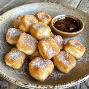 - 1 cup all-purpose flour - 1/4 cup granulated sugar - 1 teaspoon baking powder - 1/4 teaspoon salt - 1/2 cup water - 2 tablespoons unsalted butter, melted - 1 teaspoon vanilla extract - 1/2 teaspoon ground cinnamon (for coating) - 1/4 cup additional granulated sugar (for coating) - Cooking spray To make Fluffy Air Fryer Churro Bites, you need these simple ingredients. Each one plays a key role in creating the perfect texture and taste. If you want to switch things up, you can replace the all-purpose flour with a gluten-free blend. This makes it friendly for those with gluten allergies. For a vegan option, use coconut oil or a plant-based butter instead of unsalted butter. Both swaps keep your churros tasty and fluffy. Using fresh spices makes a big difference. Ground cinnamon that is fresh will add more flavor. Also, opt for pure vanilla extract instead of imitation. It enhances the taste and makes your churro bites special. Quality ingredients lead to better results, so choose wisely. 1. Start by gathering your dry ingredients. In a medium mixing bowl, whisk together: - 1 cup all-purpose flour - 1/4 cup granulated sugar - 1 teaspoon baking powder - 1/4 teaspoon salt This mix helps to spread flavors evenly. 2. Next, grab another bowl for the wet ingredients. Combine: - 1/2 cup water - 2 tablespoons melted unsalted butter - 1 teaspoon vanilla extract Whisk well until the mixture looks smooth and blended. 3. Now, pour the wet mix into the dry mix. Use a spatula to gently stir. You want a soft dough, so don’t overmix. A little stickiness is fine; it makes the churro bites tender. 1. With a small cookie scoop or your hands, portion out the dough into small balls. Aim for about 1-inch in size. This keeps cooking even. 2. To shape uniform sizes, try to roll the dough between your palms. This helps create a nice round shape. 1. Preheat your air fryer to 350°F (175°C). This usually takes about 5 minutes. A hot air fryer helps to cook the churro bites evenly. 2. Place the dough balls in the air fryer basket in a single layer. Make sure they don’t touch each other. Depending on the size of your air fryer, you might need to cook in batches. 3. Lightly spray the tops of the dough balls with cooking spray. This will help them turn a beautiful golden brown as they cook. 4. Air fry for about 8-10 minutes. Keep an eye on them. You want them puffed up and golden brown. 5. When done, carefully remove the churro bites and roll them in a cinnamon-sugar mix. Serve them warm for the best taste! For the complete recipe, check out the Full Recipe. To make fluffy churro bites, avoid overmixing your dough. Overmixing can lead to tough bites instead of soft, airy ones. Mix just until the wet and dry ingredients combine. It should remain slightly sticky. Set your air fryer to 350°F (175°C). This temperature allows churro bites to cook evenly. Preheat it for about five minutes before adding your dough balls. If your churro bites stick, try using parchment paper in the air fryer basket. You can also lightly spray the basket with cooking spray before placing the dough. This will help prevent sticking and make removal easier. For undercooked churro bites, simply put them back in the air fryer. Cook them for an additional 2-3 minutes. Keep a close eye on them, so they do not overcook. Churro bites taste great with dips. Try chocolate sauce or dulce de leche for a sweet touch. Both options add rich flavor and make each bite even more enjoyable. For a fun twist, serve churro bites in a small paper bag. This gives a carnival feel! You can also sprinkle powdered sugar on top for extra sweetness. Enjoy these warm for the best flavor! {{image_4}} You can easily make churro bites even more fun by adding flavors. One great option is adding cocoa powder to the dough. This gives you rich chocolate churro bites. Just mix in 2 tablespoons of cocoa powder with your dry ingredients. You can also play with different spices. Try adding nutmeg or cardamom for a warm twist. Just remember to start small. A little goes a long way, and you can always taste and adjust! If you need a gluten-free option, you can swap the all-purpose flour. Use a gluten-free flour blend instead. This keeps the texture fluffy and light. For a low-sugar version, reduce the sugar in the dough. You can use a sugar substitute like erythritol. This way, you can enjoy churro bites without the extra sugar. Toppings can take your churro bites to a new level. Consider rolling them in crushed nuts. Almonds or pecans add a nice crunch. You can also serve churro bites with flavored sauces. Chocolate sauce or caramel sauce pairs well. These dips make each bite even more special. For the complete process, check out the Full Recipe. To keep your churro bites fresh, use an airtight container. This helps them stay soft. You can also wrap them in plastic wrap. Make sure they are cool before wrapping. This prevents steam from making them soggy. Store them at room temperature for up to two days. Reheating churro bites is easy. The best way is to use an air fryer. Set it to 350°F (175°C) and heat them for about 3 to 5 minutes. This keeps them crispy. You can also use a microwave. If you choose this method, heat them for 10 to 15 seconds. Watch closely to avoid making them tough. You can freeze churro bites for later. Place them in a single layer on a baking sheet. Freeze for about an hour until solid. Then, transfer them to a freezer bag. Be sure to remove as much air as you can. This helps keep them fresh. To thaw, leave them in the fridge overnight or reheat straight from the freezer in the air fryer. Yes, you can! You can bake churro bites in the oven. Preheat your oven to 375°F (190°C). Line a baking sheet with parchment paper. Place the dough balls on the sheet, leaving space between them. Bake for about 12-15 minutes or until golden brown. You can also deep fry them in hot oil for a crispy texture. Look for a golden-brown color on the outside. The churro bites should puff up nicely. If they look dry or cracked, they may be overcooked. You want a light, fluffy texture inside. A toothpick can help; if it comes out clean, they are ready. To keep churro bites fluffy, store them in an airtight container at room temperature. Avoid refrigerating them, as that can make them tough. When reheating, use the air fryer for a few minutes at 350°F (175°C). This will help restore their texture without making them dry. You can find the full recipe for Fluffy Air Fryer Churro Bites with detailed steps and measurements in the Full Recipe section. You’ve learned how to make delicious churro bites. We covered the essential ingredients and their substitutes, plus tips to ensure quality. You saw step-by-step instructions for preparing and cooking them perfectly in an air fryer. We also explored variations and storage options to keep them fresh. Now, you can enjoy these tasty treats anytime. Experiment with flavors and toppings to make them your own. Happy cooking!