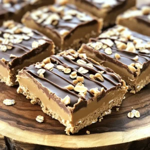 - 1 cup creamy peanut butter - 1 cup rolled oats - 1/2 cup honey or maple syrup - 1/2 cup graham cracker crumbs - 1/4 cup chocolate chips (dark or milk chocolate) - 1/4 teaspoon vanilla extract - Pinch of salt To make no-bake peanut butter bars, you need a few key ingredients. Each one plays an important role in the texture and flavor. The creamy peanut butter gives a rich taste. Rolled oats add a chewy texture. Honey adds sweetness and binds everything together. Graham cracker crumbs give a nice crunch. Chocolate chips add that sweet touch, making the bars even more enjoyable. The vanilla and salt balance the flavors. If you don't have honey, you can use agave or brown sugar. They work great as sweeteners, too. For a different flavor, swap creamy peanut butter for almond or cashew butter. This change can add a fun twist! If you need gluten-free options, look for gluten-free graham crackers. This way, everyone can enjoy these tasty bars. For the full recipe, visit the cooking section. 1. Start by placing 1 cup of creamy peanut butter and 1/2 cup of honey (or maple syrup) in a large bowl. Mix these two well using a sturdy spatula. I like to blend until it is smooth and creamy. 2. Next, add 1 cup of rolled oats, 1/2 cup of graham cracker crumbs, 1/4 teaspoon of vanilla extract, and a pinch of salt. Stir everything together. You want it to look like a sticky dough. 3. Now it’s time to fold in 1/4 cup of chocolate chips. Gently mix them into the dough. This way, they stay whole and add nice bites of chocolate. 1. Grab an 8x8 inch square baking pan. Line it with parchment paper. Make sure to leave some paper hanging over the sides. This will help you lift the bars out later. 2. Pour the peanut butter mixture into the pan. Use the back of your spatula to press it down. You want a compact layer that holds together well. 1. Put the pan in the fridge. Let it chill for at least 1 hour. This helps the bars set up nicely. 2. When they are ready, take the pan out of the fridge. Use the parchment paper to lift the whole block out. Place it on a cutting board and slice it into squares or rectangles. For a great treat, store any leftovers in an airtight container. They stay fresh in the fridge for up to a week. Enjoy your no-bake peanut butter bars! To get the best no-bake peanut butter bars, start with a compact mixture. A firm mix helps the bars hold their shape well. Press the mixture firmly into the pan. This step makes a big difference. For optimal results, chill the bars in the fridge for at least an hour. This helps them set properly and enhances their texture. Make your bars look great by drizzling melted chocolate on top. This adds a rich flavor and a nice finish. You can also add toppings like chopped nuts, shredded coconut, or a sprinkle of sea salt. These extras not only make your bars pretty but also add a fun crunch. One mistake is overmixing the ingredients. This can make the bars too soft. Mix just enough to combine everything. Another common error is not chilling the bars long enough. If you don’t chill them enough, they might not hold together when you cut them. Make sure to allow the full chilling time for the best results. {{image_4}} You can easily change the taste of your no-bake peanut butter bars. Adding spices like cinnamon or nutmeg can give a warm flavor. Just a pinch can brighten the taste. You can also try using extracts like almond or coconut. A few drops will add a nice twist to the bars. Get creative with these flavors to make them your own! If you want vegan no-bake peanut butter bars, swap honey for maple syrup. This keeps the bars plant-based and still tasty. You can also add protein powder for a boost. This option is great if you need more energy or want to refuel after a workout. Just mix in your favorite protein powder with the other ingredients. Seasonal flavors can make your bars special for holidays. In fall, add pumpkin spice for a cozy taste. In winter, a hint of peppermint can make the bars festive. Adjust your mix-ins to match the season. These small changes can bring new life to your no-bake peanut butter bars and make them fun for any occasion! For the full recipe, check out the full recipe section. To keep your no-bake peanut butter bars fresh, store them in an airtight container. This helps prevent moisture and keeps them tasty. I recommend placing a piece of parchment paper between layers to avoid sticking. You should refrigerate them for best results. The cool air helps maintain their texture and flavor. If you want to save some bars for later, freezing is a great choice. First, cut the bars into squares. Then, wrap each one in plastic wrap. Place them in a freezer bag or container. This method will help keep them fresh for up to three months. When you're ready to eat a bar, take it out and let it thaw at room temperature for about 15 to 30 minutes. You can also thaw them overnight in the fridge. These bars can last about one week in the fridge. Look for signs of spoilage. If you see any mold or if they smell off, it's best to throw them away. Fresh bars should have a nice peanut butter aroma and a firm texture. Enjoy your delicious no-bake peanut butter bars while they are at their best! To make no-bake peanut butter bars, you start by mixing peanut butter and honey in a bowl. Next, stir in rolled oats, graham cracker crumbs, and a pinch of salt. Mix until it forms a sticky dough. Then, fold in chocolate chips for sweetness. Press the mixture into a lined pan and chill it in the fridge for one hour. After chilling, cut into bars and enjoy! For a detailed recipe, check the Full Recipe. Yes, you can use natural peanut butter. It has a different texture and taste. Natural peanut butter is thicker and may need more mixing. It can also make the bars a bit crumbly. If you prefer a creamier texture, stick with creamy peanut butter. The flavor will be rich and delicious either way! These bars need to chill for at least one hour. This cooling time helps them set properly. If you chill them longer, they will hold their shape even better. If you want them firmer, leave them in the fridge for two hours. Just make sure to slice them after chilling, so they stay fresh. You can add many fun mix-ins to customize your bars! Try adding chopped nuts for crunch. Dried fruit like raisins or cranberries adds sweetness. You can even include seeds like chia or sunflower seeds for extra nutrition. For a chocolate boost, add cocoa powder or more chocolate chips. The options are endless! These no-bake peanut butter bars are tasty and easy to make. You learned about key ingredients and step-by-step instructions. We also explored substitutions to fit your needs, tips for the best texture, and ways to make the bars unique for any season or diet. Remember to store your bars properly for freshness. With these simple guidelines, you can enjoy delicious bars anytime. Get creative, have fun, and enjoy your tasty treat!
