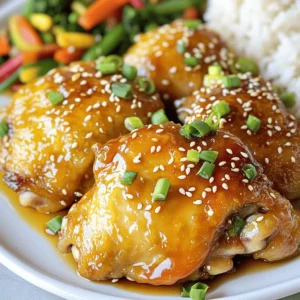 To make this dish, you need a few key items: - 4 boneless, skinless chicken thighs - 1/4 cup honey - 1/4 cup low-sodium soy sauce - 4 cloves of garlic, finely minced - 1 tablespoon fresh ginger, finely grated - 2 tablespoons vegetable oil - 1 teaspoon sesame oil - Salt and freshly cracked black pepper, to taste - 1 teaspoon cornstarch (optional, for thickening the sauce) - Chopped green onions for garnish - Sesame seeds for garnish (optional) These ingredients blend to create a sweet and savory flavor that makes this meal a favorite. You can make this dish your own with a few fun twists. Here are some ideas: - Add a dash of chili flakes for heat. - Use lime juice for a zesty kick. - Swap in different proteins like shrimp or tofu. - Mix in veggies like bell peppers or snap peas for color and crunch. These options let you tailor the dish to your taste and mood. To prepare Easy Honey Garlic Chicken, gather these tools: - A large skillet for cooking the chicken. - A mixing bowl to combine the sauce. - A whisk to blend the ingredients well. - A sharp knife for chopping and mincing. - A cutting board for safe prep. Having the right tools makes cooking easier and more fun. For the full recipe, check out the detailed steps. Start by gathering all your ingredients. You will need: - 4 boneless, skinless chicken thighs - 1/4 cup honey - 1/4 cup low-sodium soy sauce - 4 cloves of garlic, finely minced - 1 tablespoon fresh ginger, finely grated - 2 tablespoons vegetable oil - 1 teaspoon sesame oil - Salt and freshly cracked black pepper, to taste - 1 teaspoon cornstarch (optional, for thickening the sauce) - Chopped green onions for garnish - Sesame seeds for garnish (optional) Next, finely mince the garlic and grate the ginger. This step adds great flavor to your dish. Now, season the chicken thighs. Sprinkle salt and black pepper on both sides. Heat vegetable oil in a skillet over medium-high heat. When the oil is hot, add the chicken thighs. Sear them for 5-6 minutes on each side. Look for a golden brown color. Make sure the chicken reaches an internal temperature of 165°F (74°C). This ensures it is fully cooked. Once the chicken is ready, lower the heat to medium. Grab your mixing bowl with the honey, soy sauce, garlic, and ginger mixture. Pour this sauce over the chicken in the skillet. Let it simmer for about 5 minutes. As it cooks, the sauce will thicken. If you want a thicker sauce, mix cornstarch with one tablespoon of water. Stir this slurry into the skillet. Keep stirring until the sauce reaches your desired thickness. After that, remove the skillet from heat. Serve the chicken with a sprinkle of chopped green onions and sesame seeds for a nice look. Enjoy your Easy Honey Garlic Chicken! For the complete details, check out the Full Recipe. To get juicy chicken thighs, choose the right cut. Boneless, skinless thighs work best. They stay moist and tender during cooking. Season the chicken well with salt and pepper before cooking. This adds flavor right from the start. Sear the chicken in hot oil for a golden crust. Cook each side for about 5-6 minutes. Always check the internal temperature to ensure it reaches 165°F (74°C). This keeps the chicken safe to eat. The sauce is key to this dish. Start by mixing honey, soy sauce, garlic, and ginger. Whisk them together until smooth. Pour this sauce over cooked chicken in the skillet. Allow it to simmer for about 5 minutes. If you want a thicker sauce, use cornstarch mixed with water. Stir it in slowly until the sauce coats the chicken. This will give it a nice, rich finish. Serve your honey garlic chicken with fluffy rice. This balances the sweet and savory flavors nicely. A side of stir-fried vegetables adds color and nutrition. For presentation, garnish with chopped green onions and sesame seeds. It makes the dish look appealing and adds extra crunch. Enjoy this meal with family or friends for a tasty weeknight dinner. For the full recipe, check the details provided earlier. {{image_4}} You can switch up the protein in this dish. Chicken thighs are great, but try chicken breasts for a leaner option. If you want something different, use shrimp or tofu. Both will soak up that sweet and savory honey garlic sauce. For a heartier choice, pork tenderloin works well too. Just adjust the cooking time to ensure everything cooks through. Want to change the taste? You can easily modify the flavor. Add a splash of rice vinegar for tanginess. If you love spice, toss in some red pepper flakes or sriracha. Want a fresh herb twist? Add chopped cilantro or basil right before serving. Each change gives this dish a new vibe, so have fun experimenting! If you're on a low-carb or keto diet, you can still enjoy this dish. Substitute honey with a sugar-free sweetener like erythritol. Replace soy sauce with coconut aminos for a lower carb count. You can also serve the chicken over cauliflower rice instead of regular rice. This way, you keep the taste while staying on track with your diet. For the full recipe, check out the detailed instructions. After enjoying your easy honey garlic chicken, you might have some left. To store leftovers, let the chicken cool down first. Then, place it in an airtight container. The chicken will stay fresh in the fridge for up to three days. If you want to keep it longer, consider freezing it. When you're ready to eat your leftovers, reheating is simple. You can use the microwave or a skillet. For the microwave, place the chicken on a plate and cover it. Heat in 30-second intervals until warm. If you prefer the skillet, add a bit of water to the pan. Heat over medium heat, turning the chicken until it’s hot. This keeps the chicken juicy. To freeze honey garlic chicken, first, let it cool completely. Then, wrap it tightly in plastic wrap or foil. Place it in a freezer-safe bag and remove as much air as possible. Label it with the date. This dish can last up to three months in the freezer. When you're ready to eat, thaw it in the fridge overnight before reheating. For the full recipe, check the earlier section. Yes, you can use chicken breast instead of thighs. Chicken breast is leaner, which means it may cook faster. Keep an eye on the cooking time. Cook it until it reaches 165°F (74°C). Thighs tend to be juicier and more flavorful, but breasts work just fine in this recipe. To adjust the sweetness, you can add more or less honey. If you want it sweeter, add a tablespoon more honey. If you prefer a less sweet sauce, reduce the honey by a tablespoon. You can also balance the sweetness with a splash of apple cider vinegar or lime juice. This adds a nice tang and depth to the flavor. This dish pairs well with several sides. Here are some great options: - Steamed rice - Stir-fried vegetables - Quinoa - Mashed potatoes - A fresh salad Each side complements the sweet and savory flavors of the chicken. For a full meal, try serving the chicken with a mix of fluffy rice and colorful stir-fried veggies. You can find the full recipe in this article for more details! You now have a clear guide to making Easy Honey Garlic Chicken. We covered key ingredients, tools, and step-by-step cooking directions. I shared tips to perfect your dish, including how to adjust flavors and enjoy different variations. Finally, we discussed storage options for leftovers. Remember, this dish is easy to make and can suit any taste. Enjoy experimenting with it in your kitchen!