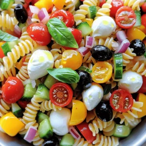 Creating a zesty Italian pasta salad starts with fresh and tasty ingredients. Here’s what you need: - Fresh Produce: - 1 cup cherry tomatoes, halved - 1 cup cucumber, diced - 1/2 cup bell peppers (mix of red and yellow), diced - 1/4 cup red onion, finely chopped - 1/4 cup fresh basil leaves, torn into pieces - Pasta Selection: - 3 cups fusilli or rotini pasta - Dressing Components: - 1/4 cup extra virgin olive oil - 3 tablespoons red wine vinegar (or use apple cider vinegar for a milder taste) - 1 teaspoon garlic powder - 1 teaspoon dried oregano - Salt and pepper, to taste - Additional Ingredients: - 1/2 cup black olives, sliced - 1/2 cup fresh mozzarella balls (bocconcini), halved This recipe is a delightful mix of flavors. The fresh veggies add crunch, while the olive oil and vinegar bring tangy goodness. You can find the full recipe above to guide you through each step in detail. Enjoy the bright colors and tastes that make this pasta salad a summer favorite! To make the best Zesty Italian Pasta Salad, we must start with the pasta. First, fill a large pot with water. Add a good amount of salt. This step helps flavor the pasta while it cooks. Bring the water to a rolling boil. Once it’s boiling, add 3 cups of fusilli or rotini pasta. Cook it according to the package instructions until it is al dente. Al dente means the pasta is firm yet tender, perfect for salads. When the pasta is done, drain it in a colander. Rinse it under cold water right away. This stops the cooking process and cools the pasta quickly. Cooling is important for the best texture. While the pasta cooks, let’s prepare the fresh vegetables. Start by chopping 1 cup of cherry tomatoes in half. Next, take 1 cup of cucumber and dice it into small pieces. For the bell peppers, use a mix of red and yellow. Dice 1/2 cup of them as well. Chop 1/4 cup of red onion finely. This will add a nice crunch and flavor. Then, grab 1/2 cup of black olives and slice them. Don’t forget about the mozzarella! Halve 1/2 cup of fresh mozzarella balls. These creamy bites will balance the salad nicely. Now, let’s make the dressing. In a small mixing bowl, add 1/4 cup of extra virgin olive oil and 3 tablespoons of red wine vinegar. You can substitute apple cider vinegar if you want a milder taste. Next, mix in 1 teaspoon of garlic powder and 1 teaspoon of dried oregano. Season with salt and pepper to taste. Whisk all the ingredients together until smooth. Taste the dressing! If you want more zing, add a bit more vinegar or salt. Adjust the flavor until it’s just right for your salad. For the full recipe, check the details at the beginning. Now that you have all the components ready, you’re set to combine them into a vibrant dish. To keep the pasta from becoming mushy, cook it just right. Use a big pot with plenty of water. Add a good amount of salt to the water. This step is key for flavor. Follow the package instructions for cooking time. You want the pasta firm but not hard. This is called al dente. After draining the pasta, rinse it under cold water. This stops the cooking process. It also cools the pasta down quickly. Rinsing helps maintain a nice texture. To add some zing, consider using spices. Garlic powder and dried oregano work wonders. You can also try a pinch of red pepper flakes for heat. If you want more flavor, add artichokes or sun-dried tomatoes. These ingredients add depth and variety. Don't be afraid to experiment with fresh herbs, too. They can brighten up the dish. For a vibrant display, use a colorful bowl. Garnish the pasta salad with fresh basil leaves. This adds a lovely touch and extra flavor. You can serve this salad cold or at room temperature. Pair it with grilled chicken or fish for a complete meal. It also goes well with a light white wine or sparkling water. This salad is perfect for summer picnics or barbecues. Remember, the more colorful the ingredients, the more inviting the dish! For the full recipe, check out the Zesty Italian Pasta Salad. {{image_4}} How to make it gluten-free To make this pasta salad gluten-free, simply swap regular pasta for gluten-free pasta. Many brands offer gluten-free fusilli or rotini made from rice or corn. They taste great, and you won’t miss the gluten! Vegetarian vs. vegan options This salad is naturally vegetarian since it includes cheese. To make it vegan, you can replace mozzarella with avocado or use vegan cheese. Both options keep the dish creamy and tasty. Incorporating seasonal vegetables Using seasonal produce can enhance your salad's taste. In summer, add fresh zucchini or grilled asparagus. In fall, try roasted butternut squash or diced sweet potatoes. These veggies bring new textures and flavors. Dressing variations based on availability Feel free to switch up the dressing! If you can’t find red wine vinegar, use lemon juice for a bright twist. You can also mix in herbs like dill or parsley for extra freshness. Choosing different pasta shapes or types Experiment with various pasta shapes. Short shapes, like penne or shells, work well and hold the dressing nicely. You can also use long pasta like spaghetti for a fun twist. Whole grain or legume-based options For a healthier choice, opt for whole grain pasta. It adds fiber and nutrients. Legume-based pasta, made from chickpeas or lentils, offers protein and a unique flavor. Both options make your salad hearty and satisfying. For the full recipe, check out the Zesty Italian Pasta Salad instructions above! After enjoying your Zesty Italian Pasta Salad, you may have some leftovers. First, let the salad cool to room temperature. Then, transfer it to an airtight container. This method helps keep the flavors fresh. In the fridge, it stays good for about three days. Always check for any changes in color or smell before eating. Yes, you can freeze this pasta salad! To freeze, pack it in a freezer-safe container. Leave some space at the top, as the salad may expand. It's best to use a container with a tight lid to avoid freezer burn. You can keep it in the freezer for up to three months. However, note that some ingredients may change texture after thawing. To refresh your pasta salad, let it thaw in the fridge overnight. Once thawed, give it a good mix to combine the flavors. If it seems dry, add a splash of olive oil or vinegar. Avoid using a microwave, as it can make the pasta soggy. Instead, serve it cold or at room temperature for the best taste. You can keep Zesty Italian Pasta Salad in the fridge for about 3 to 5 days. Make sure to store it in an airtight container. This will keep your salad fresh and tasty. After a few days, the flavors may change. The veggies might get soggy, so eat it sooner for the best taste. Yes, you can make this salad a day ahead. In fact, making it early can improve the flavor. The dressing will soak into the pasta and veggies overnight, making each bite more delicious. Just be sure to store it in the fridge. Before serving, give it a quick toss to mix everything again. For Zesty Italian Pasta Salad, I recommend using fusilli or rotini pasta. These shapes hold the dressing well and catch bits of veggies. They also add a fun twist to each bite. You can try other types too, like penne or bowtie pasta, but keep the cooking time in mind. Cook your pasta al dente for the best texture. In this blog post, we explored how to make Zesty Italian Pasta Salad. We covered all the key ingredients, including fresh produce and pasta choices. You learned step-by-step instructions for cooking pasta and prepping vegetables. Plus, we shared tips for enhancing flavor and serving your dish nicely. As you create your pasta salad, enjoy experimenting with variations and finding what you love. This dish is versatile and can fit any occasion. Your next potluck or picnic will shine with this refreshing recipe!
