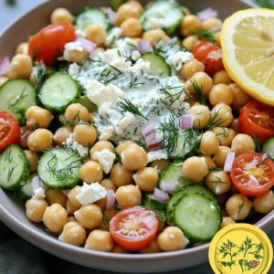 For a tasty Tzatziki Chickpea Salad, gather these ingredients: - 1 can (15 oz) chickpeas, thoroughly drained and rinsed under cold water - 1 medium cucumber, diced into small cubes - 1 cup cherry tomatoes, halved - ½ medium red onion, finely chopped - 1 cup plain Greek yogurt (non-fat or full-fat based on preference) - 1 garlic clove, minced finely - 2 tablespoons fresh dill, finely chopped - 2 tablespoons freshly squeezed lemon juice - Salt and freshly ground black pepper to taste - 1 tablespoon extra virgin olive oil - Optional: ¼ cup feta cheese, crumbled, for an added touch of flavor I always prefer fresh ingredients. They add bright flavors and better textures. Fresh cucumbers and tomatoes bring crunch and juiciness. Dried herbs can work in a pinch, but they lack that vibrant taste. Fresh dill is key in this salad. It gives a lovely, herbal note that pairs well with the yogurt. Want to make it your own? You can add extras! Crumbled feta cheese gives a salty bite. Avocado adds creaminess and healthy fats. You can also try roasted red peppers for a sweet, smoky flavor. Just remember, the more you add, the more fun your salad gets! You can find the full recipe above for more details. Start by gathering all your ingredients. You will need chickpeas, cucumber, cherry tomatoes, red onion, Greek yogurt, garlic, dill, lemon juice, salt, pepper, and olive oil. Drain and rinse the chickpeas well. Dice the cucumber into tiny cubes. Cut the cherry tomatoes in half and finely chop the red onion. This step sets the stage for a fresh salad. In a large mixing bowl, toss the chickpeas, cucumber, cherry tomatoes, and red onion together. Mix them gently. In a separate bowl, whisk the Greek yogurt, minced garlic, chopped dill, lemon juice, olive oil, salt, and pepper. You want a creamy and smooth dressing. Pour this tzatziki dressing over the chickpea mixture. Use a large spoon to toss everything together, ensuring a good coat of dressing. Let your salad sit for at least 15 minutes. This time allows the flavors to blend nicely. When ready to serve, use a large bowl. Top the salad with crumbled feta cheese for extra flavor. Garnish with fresh dill and lemon slices for a vibrant look. This salad delights with its fresh taste and lovely colors. For the complete recipe, check out the full recipe. To make your Tzatziki Chickpea Salad pop, you can add more spices. Try a pinch of cumin or paprika. Fresh herbs like parsley or mint can brighten the dish too. You can even swap dill for mint for a fresh twist. If you love heat, add chopped jalapeños or a dash of hot sauce. These small changes can make a big impact on flavor. One common mistake is not draining chickpeas well. If you skip this step, your salad can get watery. Another mistake is using too much salt too early. Taste as you go to find the right balance. Avoid letting the salad sit too long before serving. The longer it sits, the soggier it gets. Lastly, don’t skip the resting time. This helps the flavors blend nicely. You can prepare the salad a day ahead. Just keep the dressing separate until you are ready to serve. This keeps everything fresh and crunchy. If you want to store leftovers, put them in an airtight container. It’s best to eat the salad within two days for the best taste. You can also add fresh toppings like feta or herbs just before serving. This keeps them bright and tasty. {{image_4}} To make a vegan version, swap Greek yogurt for a plant-based yogurt. Choose a creamy option, like almond or coconut yogurt. This keeps the salad rich and flavorful. You can also add extra herbs, like parsley or mint, for a fresh taste. This version is perfect for those who love plant-based meals. For a Mediterranean twist, add ingredients like olives and bell peppers. Green or black olives give a salty burst. Chopped bell peppers add crunch and sweetness. You can also sprinkle some capers for a briny kick. These additions bring more color and flavor to the salad, making it even more enjoyable. If you like heat, add some diced jalapeños or a pinch of cayenne pepper. This adds a fun kick to the dish. You can also drizzle some hot sauce over the top before serving. This spicy version will wake up your taste buds and make the salad more exciting. It’s a great way to enjoy the classic salad with a new flair. To store your Tzatziki Chickpea Salad, place it in a clean container. Seal it tightly to keep out air. Leftovers stay fresh in the fridge for up to three days. Make sure to stir the salad before serving again. This helps mix the flavors back together. I do not recommend freezing Tzatziki Chickpea Salad. The yogurt may separate and lose its creamy texture when thawed. If you want to make it ahead of time, prepare the salad without the dressing. Store the chickpeas and veggies in the fridge. Add the tzatziki dressing right before serving for the best taste. Choose airtight containers for storing your salad. Glass or BPA-free plastic containers work well. If you have smaller portions, use mason jars. They keep the salad fresh and make for easy grab-and-go meals. Don't forget to label your containers with the date so you know when to enjoy them. Yes, you can use canned chickpeas. They save time and are easy to find. Just make sure to drain and rinse them well before using. This helps remove extra sodium and ensures a fresher taste in your salad. Tzatziki Chickpea Salad can last up to three days in the fridge. Store it in an airtight container to keep it fresh. The flavors improve as it sits, but the veggies may lose some crunch. This salad pairs well with grilled chicken or fish. You can also serve it with pita bread or fresh veggies for dipping. It makes a great side dish for barbecues or picnics. For a full recipe, check out the complete guide. This blog post covered how to make a tasty Tzatziki Chickpea Salad. You learned about ingredients, preparation steps, tips to enhance flavor, and safe storage. You also discovered fun variations to try. Remember, use fresh ingredients for the best taste. Don't be afraid to get creative with add-ins. Enjoy your salad now or later. Happy cooking!