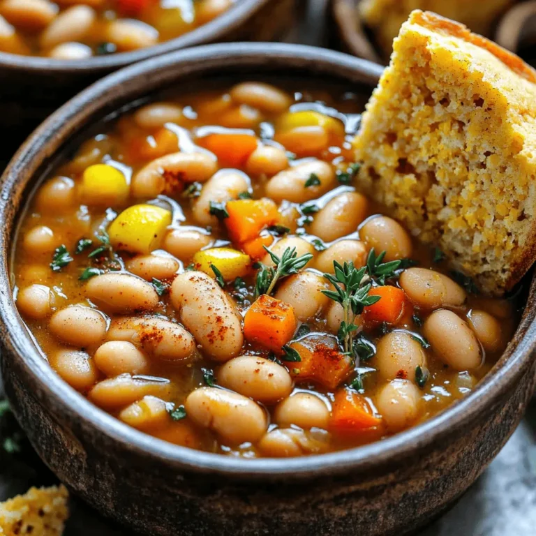 - 2 cups dried butter beans - 6 cups water (for soaking and cooking) - 4 cups vegetable broth - 1 tablespoon olive oil - 1 medium onion, finely diced - 2 cloves garlic, minced - 1 bell pepper, finely diced - 2 teaspoons smoked paprika - 1 teaspoon dried thyme or 1 tablespoon fresh thyme - 1 bay leaf - Salt and black pepper to taste - 1/4 cup fresh parsley, chopped Butter beans are my favorite because they are creamy and filling. For this recipe, you'll need dried butter beans. Start by soaking them in water overnight. This helps them cook better and makes them soft. You can use vegetable broth to add a rich taste. Next, you'll want to gather some aromatics. Onions, garlic, and bell peppers give a sweet and savory base to the dish. I love using smoked paprika for its deep flavor. It really makes the beans pop. Thyme adds a lovely herb note. The bay leaf is key for rounding everything out while it cooks. Don’t forget to season with salt and pepper! For garnish, fresh parsley adds a splash of color and freshness. It’s a small touch, but it makes a big difference. You can find the full recipe for Southern homemade butter beans at the end. It’s a simple dish that brings comfort and flavor to your table. To start, soak the dried butter beans. Rinse them under cold water to clean. Place the beans in a large bowl and cover them with about 4 cups of water. Make sure they stay submerged. Let them soak overnight or for at least 8 hours. This helps soften the beans. After soaking, drain and rinse them again before cooking. This step is key to getting the best flavor and texture. Next, let’s sauté the aromatics. In a large pot, heat 1 tablespoon of olive oil over medium heat. Once it’s hot, add the finely diced onion. Sauté for about 5 minutes, until the onion looks translucent. Then, stir in 2 cloves of minced garlic and 1 finely diced bell pepper. Cook this mix for an additional 2-3 minutes until it smells great and the peppers soften. This base adds depth to our dish. Now, it’s time to combine everything. Add your soaked butter beans, 4 cups of vegetable broth, and 1 bay leaf to the pot. Stir everything well to mix. Bring the mixture to a gentle boil. Once it boils, lower the heat to a simmer. Cover the pot with a lid and let it cook slowly for about 45-60 minutes. Stir occasionally to ensure even cooking. You’ll know the beans are ready when they are tender and creamy. If the mix thickens too much, just add more broth or water. This way, you’ll get the perfect consistency for your Southern comfort butter beans. This recipe is a simple yet flavorful way to enjoy butter beans. For the full recipe, check it out! To make your butter beans creamy, mash a few beans. Use a fork or a potato masher against the pot's side. This method gives a nice, thick texture. Stir the mashed beans back into the dish for an even blend. You can also add broth for a smoother mixture. If the beans seem too thick, pour in a bit more vegetable broth. This keeps everything balanced and prevents dryness. Adjust the simmer time based on the type of butter beans. Dried beans take longer to cook than fresh ones. If you use fresh beans, check them after about 30 minutes. For dried beans, simmer them for 45-60 minutes. You know your butter beans are done when they are tender and soft. A good test is to press a bean between your fingers. If it squishes easily, it’s ready! Want to amp up the flavor? Try adding spices! A pinch of cayenne pepper can give a nice kick. You can also use fresh herbs like basil or rosemary for depth. When it comes to broth, homemade is best. It gives a rich taste, but store-bought works too. Just choose a low-sodium option to control the saltiness. For more details, check the Full Recipe. {{image_4}} You can add meat for a heartier dish. A ham hock gives a rich, smoky flavor. It adds depth and pairs well with the beans. You can also use bacon or smoked sausage. Both choices bring a nice crunch and flavor. Just cook the meat with the aromatics for the best taste. If you want a lighter dish, skip the meat. This keeps the butter beans fresh and flavorful. You can add more vegetables, too. Try carrots, celery, or kale for texture and taste. They all add color and nutrients to your meal. To switch things up, try different herbs. Fresh rosemary or parsley can brighten the dish. You can also use spicy seasonings for a kick. Add crushed red pepper flakes or cayenne pepper if you like heat. These changes let you explore new tastes with each batch. For the full recipe, check out the guide above. After cooking your butter beans, let them cool. Place the beans in a sealed container. Proper cooling helps keep them fresh. You can store them in the fridge for up to five days. If you want to keep them longer, freezing is a great option. To freeze cooked butter beans, first let them cool completely. Then, portion them into airtight bags or containers. Remove as much air as you can. They will stay good in the freezer for up to six months. When you want to use them, thaw in the fridge overnight. To reheat, warm them on the stove or in the microwave until hot. You can prepare butter beans in advance for easy meals. Cook a big batch and store them for quick access. Use leftover butter beans in salads, soups, or as a side dish. They also pair well with rice or cornbread. For a twist, mix them into a veggie stir-fry. Enjoy the flexibility this dish offers! Butter beans are large, flat beans with a creamy texture. They are often called lima beans. The main difference is that butter beans are a specific variety of lima beans. While both are similar, butter beans are usually larger and have a richer taste. To make butter beans creamier, use a few simple techniques. First, mash some of the beans against the pot's side while cooking. This helps release their starches and thickens the dish. You can also add a splash of vegetable broth or olive oil for extra creaminess. Cook them slowly to let the flavors blend well, which enhances the creamy texture. Yes, you can use dried butter beans without soaking. However, not soaking them can change the texture. They may take longer to cook and may not be as tender. Soaking helps soften the beans and makes them cook more evenly. If you skip the soaking, be ready for a longer cooking time. You learned about butter beans and how to cook them well. We discussed main ingredients, like butter beans and broth. I shared steps to prepare and enhance flavors with spices. You can make this dish meat-based or vegan, depending on your taste. Remember to store leftovers properly for later use. Enjoy experimenting with different flavors and textures. Cooking can be fun and satisfying. With practice, you'll make the best butter bean dish possible.