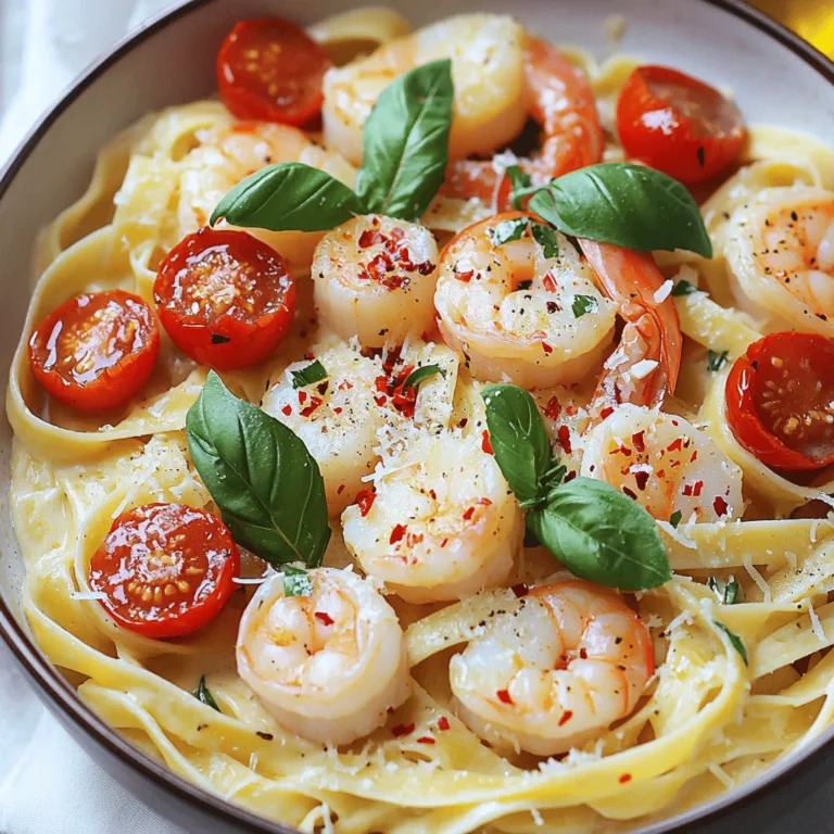- Fettuccine or Linguine: I love using fettuccine or linguine for this dish. These pastas hold the creamy sauce well. Their flat shape allows for a perfect bite every time. - Fresh Seafood: When choosing shrimp, look for firm, pink, and shiny ones. For scallops, they should be plump and slightly translucent. Fresh seafood makes all the difference in flavor. - Aromatics and Seasoning: Garlic and onion add depth to the dish. Use three cloves of garlic for a bold flavor. A small onion gives a nice sweetness. Fresh lemon juice and zest brighten the entire meal. - Fresh Basil Leaves: Adding fresh basil leaves boosts flavor and looks great. Tear them by hand for a rustic touch. Scatter them on top just before serving. - Grated Parmesan Cheese: Choose a good-quality Parmesan cheese for the best taste. Grate it fresh for a rich, nutty finish. It melts nicely into the pasta and adds creaminess. For the full recipe, visit the details above and enjoy the process! Start by boiling a large pot of salted water. Add the fettuccine or linguine. Cook it until it's al dente. This means it should be firm but cooked through. This step is key because overcooked pasta becomes mushy. After cooking, drain the pasta but save about ½ cup of the pasta water. This water can help thicken your sauce later. Next, heat 2 tablespoons of olive oil in a large skillet over medium heat. Wait until the oil shimmers before adding minced garlic and chopped onion. Sauté for about 3-4 minutes. You want the onion to become clear and fragrant. This step builds a great flavor base for your dish. Now it’s time to add the seafood. Place the shrimp and scallops in the skillet. Cook for about 4-5 minutes, stirring gently. The shrimp will turn pink, and the scallops will look opaque when done. Avoid overcooking them, or they will become rubbery. After the seafood is cooked, pour in a cup of heavy cream. Stir well to mix all the ingredients. Then, add the lemon zest, lemon juice, and red pepper flakes if you want some heat. Season with salt and black pepper. Let this sauce simmer for about 2-3 minutes. This time lets all the flavors blend together nicely. Finally, add the cooked pasta to the skillet. Toss everything gently to coat the noodles in the creamy sauce. If the sauce is too thick, add the reserved pasta water a little at a time. This helps reach the perfect consistency. Let it rest for a minute before serving to deepen the flavors. For the complete recipe, check the [Full Recipe]. To make the best seafood pasta, pay attention to the seafood. Always use fresh shrimp and scallops. Look for firm shrimp and plump scallops. Avoid overcooking seafood; it should be cooked just until it turns opaque. A common mistake is cooking seafood too long. This can make it tough and chewy. Spices and herbs bring your dish to life. Use fresh herbs like basil or parsley. Lemon zest adds brightness. A pinch of red pepper flakes adds heat. Try adding a dash of white wine for depth. These flavors work well with the creamy sauce and seafood. Plating is key to a great meal. Use large, shallow bowls for serving. Twirl the pasta for an elegant look. Garnish with fresh basil leaves and a sprinkle of Parmesan cheese. Drizzle a little extra olive oil on top for shine. This makes your dish appealing and appetizing. For a fun touch, consider adding a lemon wedge on the side. It gives a pop of color and flavor. These small details can impress your guests. For the complete recipe, check out the [Full Recipe]. {{image_4}} If you want to change up the seafood in this dish, there are great options. You can substitute shrimp and scallops with: - Crab meat - Lobster - Mussels - Clams These options can add unique flavors to your pasta. For example, crab meat gives a sweet taste, while mussels add a briny touch. Just make sure to adjust the cooking time, as some seafood cooks faster than others. You can switch up the pasta type for different health goals. Consider using: - Whole wheat pasta - Gluten-free pasta Whole wheat pasta has more fiber and nutrients than standard pasta. Gluten-free pasta is great for those with wheat allergies. Both options work well with the sauce and seafood. Just cook them according to package directions for the best texture. Want to try something new? You can play with the sauce for your dish. Here are some ideas: - Use marinara sauce for a classic Italian touch. - Try a basil pesto for a fresh and herbal flavor. Marinara sauce adds a rich tomato taste. Pesto brings in bright flavors and a creamy texture. Feel free to mix and match these sauces with your seafood for fun twists. You can find the full recipe to guide you through all these ideas. After enjoying your seafood pasta, store leftovers right away. Let the dish cool for about 30 minutes. Then, place it in an airtight container. This keeps it fresh for up to three days. Make sure to check for any signs of spoilage before eating. When reheating seafood pasta, keep the texture and flavor in mind. Use a skillet over low heat. Add a splash of water or broth to help with moisture. Stir gently to avoid breaking the seafood. Heat until it’s warm, about 5-7 minutes. You can also use the microwave. Just cover the dish loosely with a lid or wrap to keep it moist. To freeze your seafood pasta, let it cool completely first. Place it in a freezer-safe container. It can last up to two months in the freezer. To defrost, move the container to the fridge overnight. Reheat gently in a skillet or microwave, adding a splash of cream or broth to restore creaminess. Enjoy your delicious seafood pasta anytime! For the full recipe, check out the earlier section. You can tell shrimp and scallops are cooked when they change color. Shrimp should turn pink, and scallops should become opaque. For shrimp, look for a tight curl. For scallops, they should have a firm texture. If you cut into them, they should be white inside with no translucent areas. This means they are safe to eat. Yes, you can prepare this recipe ahead of time. Cook the pasta and seafood separately. Store them in airtight containers in the fridge. When you are ready to eat, simply reheat the seafood and mix it with the pasta and sauce. This makes it easy for busy weeknights or special occasions. A crisp white wine works best with seafood pasta. Look for a Sauvignon Blanc or Pinot Grigio. These wines have bright flavors that complement the seafood. If you prefer red, a light Pinot Noir can also be a good choice. The key is to avoid heavy wines that might overpower the dish. Yes, frozen seafood is a great option. Thaw your shrimp and scallops in the fridge overnight or under cold water. Avoid using hot water, as it can start to cook the seafood. Once thawed, pat them dry with a paper towel before cooking. This helps achieve a nice sear and prevents excess moisture in your dish. For the best flavor, try to use high-quality frozen seafood. You can find the full recipe [here](#). You've learned key ingredients for seafood pasta and how to cook it perfectly. Fettuccine or linguine, fresh seafood, and the right spices are essential. Remember to cook your pasta al dente and reserve some water. Proper techniques for sautéing and combining everything create a delicious cream sauce. Try different seafood, pasta types, and sauces for variety. Store and reheat your leftovers properly to keep the flavor. Now, you have what you need to make amazing seafood pasta at home. Enjoy your cooking adventure!