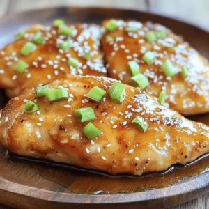 To make honey garlic chicken breasts, gather these items: - 4 boneless, skinless chicken breasts - 1/3 cup honey - 1/4 cup low-sodium soy sauce - 4 cloves garlic, finely minced - 1 tablespoon fresh ginger, grated - 1 tablespoon olive oil (for cooking) - 1 teaspoon sesame oil - 1 teaspoon apple cider vinegar - Salt and freshly cracked black pepper, to taste - Chopped green onions (for garnish) - Sesame seeds (for garnish) If you want to switch things up, you can make some simple changes: - Use chicken thighs instead of breasts for more flavor and tenderness. - Swap honey for maple syrup for a different sweet taste. - Choose coconut aminos instead of soy sauce for a gluten-free option. - Replace fresh ginger with powdered ginger in a pinch. - Use canola oil instead of olive oil for frying. Measuring helps your dish taste just right. Here are some tips: - Use a liquid measuring cup for honey and soy sauce. Pour slowly for accuracy. - Use a dry measuring cup for solid ingredients like ginger and garlic. - Level off dry ingredients with a straight edge for a perfect measure. - For sticky ingredients like honey, spray the measuring cup with cooking oil first. This makes it easier to pour out. Get ready for a flavorful dinner delight with these simple ingredients! For the full recipe, check the details above. To start, gather all your ingredients. You need four boneless, skinless chicken breasts, honey, soy sauce, garlic, ginger, olive oil, sesame oil, apple cider vinegar, salt, and pepper. Chop the garlic and grate the ginger. In a medium bowl, mix the honey, soy sauce, garlic, ginger, olive oil, sesame oil, and apple cider vinegar. Whisk the mixture until it is smooth and well combined. Pat the chicken dry with paper towels. Season both sides with salt and freshly cracked black pepper. This step adds flavor to the chicken. Heat a drizzle of olive oil in a large skillet over medium-high heat. Once the oil is hot and shimmering, place the seasoned chicken breasts in the skillet. Cook each side for about 5-7 minutes. You want a rich, golden-brown crust. Use a meat thermometer to check if the chicken has reached 165°F (75°C). When the chicken is golden, pour the honey garlic sauce over the top. Reduce the heat to medium-low and cover the skillet. Let it simmer for 10-15 minutes. This allows the sauce to thicken and flavor the chicken. To check if your chicken is done, use a meat thermometer. Insert it into the thickest part of the chicken. It should read 165°F (75°C). If you don’t have a thermometer, you can cut into the chicken. The juices should run clear, not pink. Make sure to check all pieces, as they can cook unevenly. After cooking, let the chicken rest for a few minutes before serving. This helps keep it juicy. For a great presentation, drizzle extra sauce on top and garnish with green onions and sesame seeds. Enjoy this flavorful dinner delight from the Full Recipe! To make your honey garlic chicken truly shine, use fresh ingredients. Fresh garlic and ginger pack a punch and enhance the dish's flavor. If you want more depth, let the chicken marinate. A 30-minute soak in the sauce will increase flavor. You can also add a splash of lime juice to brighten the taste. Remember, balance is key! Use salt to enhance sweetness and acidity to cut through richness. Cooking chicken breasts can be tricky. To keep them juicy, avoid overcooking. Use a meat thermometer to check for an internal temperature of 165°F (75°C). Start on high heat to get a nice crust, then lower the heat. This helps the inside cook without drying out. Covering the skillet while simmering allows the chicken to absorb sauce flavors. Here are some tools that can help you cook like a pro: - Large skillet - Meat thermometer - Whisk for mixing - Cutting board - Sharp knife for slicing These tools make cooking smoother and more enjoyable. Having the right equipment allows you to focus on creating a delicious meal. For the full recipe, check out the details above! {{image_4}} You can add more colors and flavors to your honey garlic chicken. Try mixing in vegetables like bell peppers, broccoli, or snap peas. Cut them into bite-sized pieces. Add them to the skillet after the chicken has cooked for about 5 minutes. This way, the veggies soak up the sauce and stay crisp. It makes the dish healthy and fun. If you like heat, spice up your honey garlic chicken. Add red pepper flakes or chili paste to the sauce. Start with half a teaspoon and adjust to your taste. This spicy kick pairs well with the sweetness of honey. It gives you a nice balance of flavors. You can also use sriracha for a different heat profile. You don’t have to cook the chicken on the stove. Grilling gives it a smoky flavor. Marinate the chicken in the honey garlic sauce for at least one hour. Then, grill it on medium heat for about 6-8 minutes per side. If you prefer baking, preheat your oven to 400°F (200°C). Place the chicken in a baking dish, pour the sauce over it, and bake for 20-25 minutes. This keeps the chicken juicy and full of flavor. For the full recipe, check the [Full Recipe]. After your meal, let the chicken cool down. Place leftovers in an airtight container. This keeps them fresh and tasty. Store the container in the fridge. Honey garlic chicken can last for up to four days. If you plan to eat it later, consider freezing it. To reheat, you have a few options. The best way is to use the oven. Preheat it to 350°F (175°C). Place the chicken in a baking dish and cover it. Heat for about 15-20 minutes. Check that the chicken is hot all the way through. You can also use a microwave. Heat in short bursts, checking often. This keeps the chicken juicy. If you want to freeze the chicken, it’s simple. Wrap each piece tightly in plastic wrap. Then, place them in a freezer bag. Squeeze out as much air as possible. This helps prevent freezer burn. You can freeze the chicken for up to three months. When you’re ready to eat, thaw it overnight in the fridge. Then, reheat using the oven or microwave. This way, you enjoy a delicious meal later. You can serve many sides with honey garlic chicken breasts. Here are some great options: - Steamed rice: This absorbs the sauce well and adds a nice balance. - Sautéed vegetables: Try broccoli, bell peppers, or carrots for color and crunch. - Mashed potatoes: Creamy potatoes enhance the meal and add comfort. - Quinoa: A healthy grain that pairs perfectly with the sauce. - Salad: A fresh green salad can lighten up the meal. These sides complement the flavors of the chicken and make a complete meal. Yes! You can prepare honey garlic chicken breasts ahead of time. Here’s how: - Marinate: You can marinate the chicken in the sauce for up to 24 hours. This adds flavor and tenderizes the meat. - Cook and store: After cooking, let the chicken cool. Store it in an airtight container in the fridge for up to 3 days. - Reheat: When you’re ready to eat, simply reheat in a skillet or microwave. Add a splash of water if the sauce thickens too much. This method saves time and keeps dinner stress-free. You can easily change the sweetness of the honey garlic sauce. Here are some tips: - Add more honey: For a sweeter sauce, increase the honey a bit. - Use less honey: If you prefer less sweetness, reduce the honey. - Try other sweeteners: Maple syrup or agave can be good substitutes. They offer a different flavor while keeping it sweet. - Balance with acid: If it gets too sweet, add a splash of apple cider vinegar for a tangy touch. Adjusting the sweetness helps you tailor the dish to your taste. You learned about the ingredients, steps, and tips for cooking honey garlic chicken. We covered ingredient substitutions, measuring tips, and how to check doneness. I shared best practices for enhancing flavor and cooking juicy chicken. You also saw variations and how to store leftovers properly. Cooking can be simple and fun. Use these tips to make your meals taste great. Enjoy your cooking experience!