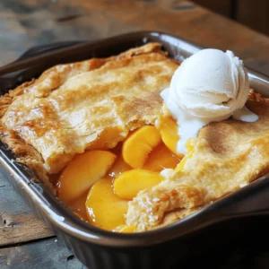 - Fresh peaches: Using ripe peaches is key to a great cobbler. They add natural sweetness and juiciness. Look for peaches with a firm feel and a sweet aroma. These will give your cobbler that classic Southern flavor. - Vanilla extract and spices: Pure vanilla extract enhances the taste. Ground cinnamon and nutmeg add warmth and depth. These flavors blend beautifully with the peaches, making each bite delightful. - Alternative sugar options: If you're health-conscious, consider using coconut sugar or honey. These options can add a unique flavor while reducing refined sugar intake. Just remember to adjust measurements, as they can be sweeter than granulated sugar. For the full recipe, check out the Sweet Southern Peach Cobbler 🥧. To peel and slice peaches, start by bringing a pot of water to a boil. This method helps the skin come off easily. Once the water boils, drop the peaches in for about 30 seconds. Quickly move them to an ice bath to stop the cooking. After a minute, the skin should slide right off. When choosing ripe peaches, look for ones that feel slightly soft when you press gently. The color should be vibrant, and they should have a sweet aroma. Avoid peaches with bruises or dark spots, as they may not taste good. For the batter, start by mixing dry ingredients first. Combine flour, sugar, baking powder, and salt in a bowl. Whisk them until there are no lumps. When you add the wet ingredients like milk, melted butter, and vanilla, mix gently. Stir just until the flour disappears. A few lumps are okay; they help keep the batter light. Layering is key for a great cobbler. Pour the batter into a greased baking dish first. Then, spoon the marinated peaches over the batter. Do not mix them in; this helps create nice layers. Bake in a preheated oven at 350°F for 45 to 50 minutes. You want the top to turn a lovely golden brown. A toothpick should come out clean when inserted into the batter. Let it cool for about 10 to 15 minutes before serving. This resting time helps the juices settle and makes for a delicious bite. For the full recipe, check out the details above! To avoid a soggy bottom crust, make sure to layer your peaches correctly. Place the marinated peaches on top of the batter without stirring. This keeps the juices from soaking into the bottom. Also, bake the cobbler long enough. If your oven runs cool, you may need to add more time. Always check with a toothpick for doneness. Serving your cobbler warm is key. A scoop of vanilla ice cream adds great flavor. Whipped cream is another classic choice. You can also sprinkle some cinnamon on top for extra taste. This makes for a lovely dessert that everyone will enjoy. If you want to prepare this dish ahead of time, you can slice your peaches early. Keep them in the fridge to keep them fresh. You can also mix your dry ingredients in advance. Just combine them and store in a sealed bag. This way, you can whip up your cobbler quickly when you are ready to bake. {{image_4}} You can swap peaches for other fruits in this cobbler. Try using ripe berries like blueberries or strawberries. Apples also work well, especially if you add some cinnamon. The key is to think about the fruit's sweetness. Adjust the sugar based on the fruit you pick. Each fruit brings its unique flavor to the dish. Always let the fruit sit with sugar to release juices. This step helps create a delicious filling. Toppings can change the whole feel of your cobbler. You can use a biscuit topping for a fluffy finish. Another option is a streusel topping for a crunchy bite. You could even go for a crumb topping made from oats and butter. Each topping gives the cobbler a new twist. Experiment with different styles to find what you love best. Cooking for special diets? No problem! For a gluten-free option, swap all-purpose flour for almond or coconut flour. This change keeps it tasty while catering to gluten-free diets. If you need it dairy-free, replace whole milk with almond or oat milk. Use coconut oil instead of butter for richness. These swaps keep the cobbler delightful without sacrificing flavor. Enjoy your customized treat without worry. For the full recipe, refer to the earlier section. To keep your Southern peach cobbler fresh, store it in the fridge. First, let the cobbler cool down to room temperature. Then, cover it tightly with plastic wrap or aluminum foil. This helps keep moisture in and prevents it from drying out. You can also place it in an airtight container. The cobbler will stay fresh for about 3 to 4 days in the fridge. If you want to save some for later, freezing is a great option. Start by cutting the cobbler into squares. Wrap each piece tightly in plastic wrap. Place the wrapped pieces in a freezer-safe bag. Make sure to squeeze out all the air before sealing. You can freeze the cobbler for up to 3 months. When you're ready to eat it, thaw it in the fridge overnight. Reheat individual pieces in the microwave or warm the whole dish in the oven at 350°F until hot. When stored correctly, your Southern peach cobbler can last quite a while. In the fridge, it remains good for 3 to 4 days. If you freeze it, you can enjoy it for up to 3 months. Always check for any signs of spoilage before eating. If it looks or smells off, it's best to toss it. Enjoy your cobbler while it's fresh for the best taste! To peel peaches easily, you can use a few simple methods. One way is to blanch them. Boil water in a pot, then add the peaches for about 30 seconds. After that, place them in ice water. The skins will slip off easily. You can also use a vegetable peeler for fresh peaches, but this takes more time. Choose ripe peaches for the best flavor and easy peeling. Yes, you can use canned or frozen peaches. Canned peaches are often softer and sweeter, which can make your cobbler taste great. However, they may have added sugar, so adjust your recipe accordingly. Frozen peaches can work well too. Just remember to thaw and drain them before using. The downside is they might release more juice, so keep an eye on your cobbler's texture. You can tell your cobbler is done by checking a few signs. The top should turn golden brown and look firm. If you insert a toothpick into the batter, it should come out clean. You might also see bubbles around the edges. Let it cool for a few minutes before serving. This resting time helps settle the juices. Enjoy your Southern peach cobbler delight! In this post, we explored how to make a delicious Southern peach cobbler. You learned about selecting ripe peaches and using spices to boost flavor. Making the batter and layering it with peaches were key steps. Plus, you picked up tips to avoid a soggy crust. Remember, you can try other fruits and toppings, or adapt recipes for special diets. Store leftovers properly to keep them tasty. Now you’re ready to enjoy your homemade cobbler and impress others with your skills!