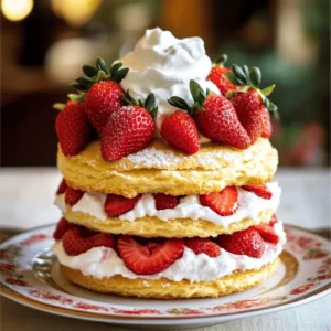 - Fresh strawberries - Granulated sugar - All-purpose flour - Unsalted butter - Baking powder - Salt - Heavy cream - Pure vanilla extract You can swap fresh strawberries for other fruits like peaches or blueberries. For sugar, try honey or maple syrup. If you want gluten-free shortcakes, you can use almond or coconut flour instead of all-purpose flour. Using fresh strawberries matters for the best flavor. Look for bright red berries, as they are sweeter. Also, choose high-quality unsalted butter. It gives the shortcake a rich taste. Good butter makes a big difference in texture and flavor. Macerating strawberries is key for great flavor. Start by hulling and slicing the fresh strawberries. Place them in a bowl and add 1/4 cup of granulated sugar. Gently mix them, ensuring every piece is coated. Let them sit for about 30 minutes. This time allows the strawberries to release their juices, creating a sweet syrup. Serve them with the shortcake for the best taste. First, gather your dry ingredients. In a large bowl, whisk together 2 cups of all-purpose flour, 1 tablespoon of baking powder, and 1/2 teaspoon of salt. This process helps mix everything evenly. Next, add 1/2 cup of cold, cubed unsalted butter. Use your fingers or a pastry cutter to work the butter into the flour mixture. Aim for a texture that looks like coarse crumbs. Now, it's time for the wet ingredients. In a separate bowl, combine 1 cup of heavy cream and 1 tablespoon of pure vanilla extract. Pour this mixture into the dry ingredients. Stir gently with a spatula until just combined. Be careful not to overmix; this keeps your shortcakes light and fluffy. Turn the dough onto a lightly floured surface. Knead it gently a few times until it just comes together. Pat it into a rectangle or circle about 1 inch thick. To cut the shortcakes, use a round biscuit cutter. Place the cut pieces on a parchment-lined baking sheet. If you have extra dough, gather the scraps, knead them lightly, and cut out more shortcakes. Before baking, sprinkle a little sugar on top of each shortcake. This adds sweetness and helps form a nice crust. Bake the shortcakes in a preheated oven at 425°F (220°C) for 12-15 minutes. They should turn golden brown. Once baked, let them cool slightly on a wire rack. Now you're ready to assemble your classic strawberry shortcake! For the full recipe, click [here](#). To make your shortcake soft and fluffy, avoid overmixing the dough. Overmixing can lead to tough shortcakes. Mix just until the dough comes together. This keeps your shortcakes light. The temperature of your ingredients matters. Use cold butter and chilled cream. Cold butter creates steam when baked. This steam helps the shortcakes rise. Chilled cream keeps the dough from getting warm. Use a good pastry cutter or your hands to mix the butter. A sturdy mixing bowl helps, too. For cutting, a round biscuit cutter works best. It gives neat edges for your shortcakes. For baking, use a parchment-lined baking sheet. This prevents sticking and makes cleanup easier. A wire rack helps cool the shortcakes evenly after baking. Whipped cream is a classic topping for your shortcake. It adds creaminess and balances the sweetness of the strawberries. You can also use ice cream for a richer dessert. For a beautiful presentation, garnish with fresh strawberries on top. A sprinkle of mint leaves adds color and freshness. Serve your shortcake with a dollop of whipped cream on the side for extra delight. For the full recipe, check the Classic Strawberry Shortcake Delight. {{image_4}} You can swap strawberries for other fruits. Berries, peaches, and rhubarb work great. For berries, use blueberries, raspberries, or blackberries. Just follow the same steps for macerating. With peaches, slice them thin and sprinkle with sugar. Let them sit for about 20 minutes to get juicy. Rhubarb needs a little cooking. Chop it and simmer with sugar until tender. Then use it just like strawberries. Whipped cream can be fun! Try adding different flavors to it. Mix in vanilla, almond, or even a bit of lemon zest. You can create a unique taste. For a twist, drizzle chocolate or caramel over the top. Melt chocolate chips for a rich sauce, or warm up caramel. Both add a nice touch to your dessert. Want a vegan version? Swap dairy for plant-based options. Use coconut cream instead of heavy cream. For the shortcake, replace butter with coconut oil. You can choose almond milk or soy milk for the liquid. If you're looking for sugar-free options, use a sugar substitute. Stevia or monk fruit can work well. Just adjust the amount to your taste. Feeling adventurous? Check the Full Recipe to see all the details! To keep your baked shortcakes fresh, store them in an airtight container. Place parchment paper between layers to avoid sticking. Store at room temperature for up to two days. If you need to keep them longer, refrigerate for up to a week. However, cold can change the texture. For best taste, eat them fresh. After macerating your strawberries, cover them tightly with plastic wrap. This keeps them juicy and tasty. Store them in the fridge for up to three days. Avoid washing them until just before use. Moisture can cause strawberries to spoil quickly. If you have leftover shortcakes, you can warm them up. Preheat your oven to 350°F (175°C). Wrap each shortcake in foil to keep them soft. Heat for about 10 minutes. You can also microwave them for about 15-20 seconds. Just be careful not to overheat. Enjoy the warmth and flavor! Strawberry shortcake has roots in England. The dessert started as a simple biscuit, served with cream and fruit. In the 19th century, it made its way to America. Here, chefs added sweetened strawberries and whipped cream. This combination made it a summer favorite. Today, it remains a beloved treat, especially during strawberry season. Yes, you can prepare some parts ahead. Make the shortcakes and store them in an airtight container. You can also prepare the strawberries and chilling cream earlier. Just keep the strawberries in the fridge. When you're ready to serve, assemble the shortcake. This way, you keep the shortcakes fresh and fluffy. Look for a golden-brown color on top. The edges should feel firm, and the center should spring back when touched. You can also insert a toothpick into the center. If it comes out clean, your shortcakes are done. Be careful not to overbake, as this can dry them out. Yes, you can freeze leftover shortcake. Wrap each piece tightly in plastic wrap, then place them in a freezer bag. They can last up to three months in the freezer. When you want to enjoy them, thaw them in the fridge overnight. Reheat in the oven for a few minutes to restore warmth and texture. In this blog post, we explored how to make great strawberry shortcake. We covered fresh ingredients, the right techniques, and tips for perfect results. Remember, the quality of your ingredients matters most. You can swap in different fruits and toppings for variety. Storing and reheating your shortcake can keep it fresh. I hope these steps inspire you to whip up this classic dessert. Enjoy the sweet rewards of your hard work!
