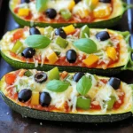 To make delicious zucchini pizza boats, you need fresh and simple items. Here are the main ingredients: - 4 medium zucchinis - 1 cup marinara sauce - 1 cup shredded mozzarella cheese - 1/2 cup assorted bell peppers, thinly sliced (red, yellow, or green) - 1/2 cup black olives, sliced - 1/2 teaspoon Italian seasoning - 1/4 teaspoon red pepper flakes (optional for heat) - Fresh basil leaves, for garnish - Salt and freshly ground pepper to taste These ingredients create a tasty base. The zucchinis become soft and hold all the flavors. You can customize your zucchini pizza boats with various add-ins. Here are some fun options: - Ground turkey or beef for added protein - Spinach or kale for more veggies - Cherry tomatoes for a fresh twist - Different cheese like feta or cheddar - Fresh herbs like oregano or thyme Adding different toppings makes each boat unique. Feel free to get creative with your choices! Zucchini pizza boats are not only tasty but also healthy. Here’s a brief look at the nutritional info per serving: - Calories: Approximately 250 - Protein: 12g - Carbohydrates: 20g - Fat: 15g - Fiber: 3g These boats pack a good mix of protein and fiber. They keep you full without too many carbs. Enjoy a guilt-free meal that the whole family loves! For the full recipe, check out the Zesty Zucchini Pizza Boats. To start, you need to prepare the zucchinis. First, wash them well. Dry them with a towel. Next, slice each zucchini in half lengthwise. Use a small spoon to scoop out the inner flesh. This creates the boat shape. Make sure to leave about 1/4 inch of the zucchini flesh. This helps the boats keep their shape while baking. After scooping, sprinkle a little salt and freshly ground pepper inside each half. This adds flavor. Now it’s time for the pizza filling. In a mixing bowl, combine 1 cup of marinara sauce with 1/2 teaspoon of Italian seasoning. If you like heat, add 1/4 teaspoon of red pepper flakes. Stir the mixture well. This helps spread the flavors. Once mixed, generously spoon the seasoned sauce into each zucchini boat. Fill them to the top for a delicious bite. Next, sprinkle 1 cup of shredded mozzarella cheese over the sauce. Add 1/2 cup of thinly sliced bell peppers and 1/2 cup of sliced black olives for extra flavor and color. Next, it's time to bake the zucchini boats. Preheat your oven to 375°F (190°C). Place the stuffed zucchini boats on a baking sheet with the cut side facing up. Bake them for 20-25 minutes. You’ll know they are done when the zucchini is tender and the cheese is melted, bubbly, and lightly golden. After baking, let them cool for a few minutes. This makes them easier to handle. Just before serving, add fresh basil leaves on top for a nice touch. These Zucchini Pizza Boats are now ready to enjoy! For the full recipe, check out the complete guide. To create perfect zucchini boats, choose firm zucchinis. Look for ones that feel heavy for their size. Slice them in half lengthwise and scoop out the insides. Leave about 1/4 inch of flesh to hold the shape. This keeps them sturdy while baking. Sprinkle a little salt and pepper inside to add flavor. Don’t skip this step; it enhances the taste! Mozzarella is the classic choice for zucchini pizza boats. Its meltiness makes it perfect. You can also mix in provolone or fontina for extra flavor. For a sharp bite, try adding some Parmesan on top. If you want a dairy-free option, use vegan cheese. Just ensure it melts well for the best results. Zucchini pizza boats are great on their own, but you can pair them with a salad. A fresh green salad adds a nice crunch. You can also serve them with garlic bread for a complete meal. For drinks, consider iced tea or sparkling water. If you want to spice things up, serve them with a side of marinara for dipping. For the full recipe, check out the earlier section. {{image_4}} You can make zucchini pizza boats vegetarian with simple swaps. Use your favorite vegetables like mushrooms, spinach, or artichokes. You can mix these with the marinara sauce for great flavor. Top the boats with extra cheese for a cheesy delight. You can also try different herbs like oregano or thyme to add more zest. Want to add some protein? You can include cooked chicken, turkey, or sausage. Just chop the meat into small pieces and mix it into your marinara sauce. This gives your pizza boats a hearty texture. You can also use beans, like black beans or chickpeas, for a plant-based protein boost. For gluten-free options, stick with the basic zucchini. The recipe is naturally gluten-free as is. If you want extra crunch, use gluten-free breadcrumbs on top. This adds a nice texture without the gluten. Always check your sauces and toppings to ensure they are gluten-free as well. For the full recipe, check out the details above. To keep your leftover zucchini pizza boats fresh, place them in an airtight container. Make sure to let them cool down first before sealing. Store them in the fridge for up to three days. This way, you can enjoy them again without losing flavor. When you’re ready to eat your leftovers, preheat your oven to 350°F (175°C). Place the zucchini boats on a baking sheet. Cover them with foil to keep them moist. Heat for about 15 minutes, or until they are warm throughout. You can also use a microwave, but the oven keeps them crispier. If you want to save your zucchini pizza boats for later, freezing is a great option. First, let them cool completely. Wrap each boat tightly in plastic wrap. Then, place them in a freezer-safe bag or container. They can last up to three months in the freezer. To reheat, follow the instructions above after thawing them overnight in the fridge. For the full recipe and step-by-step guide on making these delicious zucchini pizza boats, check out the Full Recipe section. To stop zucchini from being soggy, salt them first. After slicing and scooping, sprinkle salt inside. Let them sit for about 15 minutes. This draws out excess water. Pat them dry before adding sauce and toppings. With less moisture, your zucchini pizza boats stay firm and tasty. Yes, you can! Many veggies work well as pizza bases. Eggplant slices make great bases. Bell peppers can hold toppings nicely too. Portobello mushrooms are fun for mini pizzas. You can even use sweet potatoes for a twist. Each option adds its own flavor and texture. Zucchini pizza boats pair well with many sides. Here are a few quick ideas: - Simple salad: Toss greens with olive oil and lemon. - Garlic bread: Toast slices of bread with garlic butter. - Steamed veggies: Broccoli or green beans add color and nutrients. - Fruit platter: Fresh fruit like berries or melon is refreshing. These sides are easy and complement the main dish nicely. For the full recipe, check the earlier section. Zucchini pizza boats are a tasty and healthy dish. We covered how to make them, from ingredients to cooking. You can customize toppings or choose gluten-free options too. Finding the right cheese improves flavor and texture. Store leftovers properly for easy meals later. With all these tips, you can make perfect zucchini boats every time. Dive into this fun twist on pizza, and enjoy experimenting with flavors and textures!