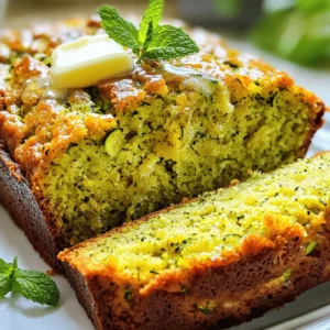 - Zucchini: This is the star of the show. Zucchini adds moisture and a subtle flavor to the bread. It helps keep the bread soft and tender. You can use green or yellow zucchini. - Types of flour: I use both all-purpose and whole wheat flour in this recipe. All-purpose flour gives a light texture, while whole wheat flour adds a nutty taste and extra fiber. Combining them makes a perfect balance. - Optional ingredients: You can add nuts like walnuts or chocolate chips for extra flavor and texture. Walnuts add crunch, while chocolate chips bring sweetness. Feel free to mix them in or leave them out. - Gluten-free flour options: If you need a gluten-free version, use a 1:1 gluten-free flour blend. This will keep the texture similar to traditional zucchini bread. - Sugar alternatives: For a healthier option, you can use coconut sugar or maple syrup instead of granulated sugar. Both will add a unique taste while lowering the glycemic index. - Tips for selecting high-quality zucchini: Look for zucchini that is firm and has smooth skin. The color should be bright and even. Avoid any that are soft or have blemishes. - Storage tips for zucchini before use: Store zucchini in the fridge in a plastic bag. It lasts about a week. If you have too much, you can also freeze grated zucchini for later use in this bread or other recipes. 1. Preheat your oven. Set it to 350°F (175°C). This helps the bread bake evenly. 2. Prepare the loaf pan. Grease a 9x5 inch pan with cooking spray or butter. This keeps the bread from sticking. 3. Mix the wet ingredients. In a medium bowl, combine the grated zucchini, vegetable oil, granulated sugar, brown sugar, beaten eggs, and vanilla extract. Stir until well mixed. 1. Measure your ingredients. Use the right tools. Proper measuring ensures your bread rises well. 2. Combine dry ingredients. In a large bowl, whisk together all-purpose and whole wheat flour, baking soda, baking powder, salt, cinnamon, and nutmeg. This ensures even mixing. 3. Mix wet and dry. Gently add the dry mixture to the wet zucchini mix. Use a spatula or wooden spoon. Be careful not to overmix. This keeps your bread light and fluffy. 1. Bake the bread. Pour the batter into the prepared loaf pan. Smooth the top for even baking. 2. Set baking time. Place the pan in the oven for 50-60 minutes. Check for doneness by inserting a toothpick. It should come out clean or with a few moist crumbs. 3. Cool the bread. Remove it from the oven and let it cool in the pan for about 10 minutes. Then, turn it out onto a wire rack to cool completely. For the full recipe, refer to the detailed instructions earlier. Enjoy baking your delicious zucchini bread! To get the best texture, avoid overmixing the batter. Mix just until everything blends. Overmixing can make the bread tough. It’s better to have a few lumps in the batter than a dense loaf. Cooling the bread before slicing is key. Let it sit in the pan for about 10 minutes. This helps keep the shape. Then turn it out onto a wire rack. Let it cool completely before cutting. This way, you’ll have neat slices. Spices can really lift the taste of your zucchini bread. I recommend using ground cinnamon and nutmeg. These spices add warmth and depth. You can also try adding a pinch of ginger or allspice for fun. To store leftover zucchini bread, wrap it tightly in plastic wrap. Keep it in an airtight container at room temperature. This keeps the bread fresh for several days. For longer storage, freeze slices in a plastic bag. Just thaw them when you’re ready to enjoy. When serving zucchini bread, slice it into thick pieces. You can serve it warm, adding a pat of butter or cream cheese. This adds a nice touch. For a lovely presentation, garnish each slice with fresh mint. It not only looks great but adds a fresh aroma too. You can also sprinkle a bit of powdered sugar on top for extra sweetness. Enjoy the delightful blend of flavors! {{image_4}} You can easily change zucchini bread by adding new flavors. For a savory twist, try adding herbs like rosemary or thyme. These herbs add a nice touch and boost the bread's flavor. You can also mix in fruits like blueberries. They add sweetness and moisture, making the bread even tastier. If you follow a vegan diet, you can make a vegan zucchini bread. Replace the eggs with flaxseed meal or applesauce. For those watching carbs, try using almond flour instead of regular flour. This keeps the bread low in carbs while still being delicious. Mixing spices can change the taste of your zucchini bread. Try adding ginger or cloves for a warm flavor. You can also use different nuts, like pecans or hazelnuts, instead of walnuts. They add a crunchy texture and a unique flavor to the bread. Check out the Full Recipe for more details on these variations! To keep your zucchini bread fresh, store it in an airtight container. This method prevents air from drying it out. If you have leftovers, place parchment paper between slices. This helps keep them separated and easy to grab. If you want to freeze your zucchini bread, wrap it tightly in plastic wrap. Then, place it in a freezer bag. This method protects the bread from freezer burn. You can freeze it for up to three months. When you’re ready to enjoy it, thaw it in the fridge overnight. Homemade zucchini bread lasts about 1 week at room temperature. If you store it in the fridge, it can last up to 2 weeks. Look for signs that it has gone bad. These include mold, an off smell, or a change in texture. If you see any of these signs, it’s best to toss it. To reheat zucchini bread, use the oven. Preheat it to 350°F (175°C). Wrap the bread in aluminum foil to keep it moist. Heat for about 10-15 minutes. You can also use a microwave. Heat slices on a microwave-safe plate for about 15-20 seconds. This method is quick but may make the bread a bit dry. If you have leftover bread, try making French toast. Dip slices in a mixture of eggs and milk, then cook on a hot skillet. Or, crumble it over yogurt for a tasty parfait. These ideas add fun twists to your leftover zucchini bread. Yes, you can! Zucchini is great, but other veggies work too. You can use grated carrots, shredded squash, or even sweet potatoes. These add unique flavors and nutrients. Each veggie brings its own taste, making your bread special. Just remember to adjust the moisture. If you use wetter veggies, reduce the oil or sugar in your recipe. No, you do not need to peel the zucchini. Keeping the skin on adds color and nutrients. The skin has fiber, which is good for digestion. It also helps the bread hold its shape. Plus, the skin gives your bread a lovely green hue, making it more appealing. A toothpick works best. Insert it in the center of the bread. If it comes out clean or with a few crumbs, the bread is done. If it has wet batter, give it more time. You can also gently press the top. If it springs back, it’s ready. Avoid opening the oven too often, as this can lower the temperature and affect baking. Zucchini bread is a delightful mix of flavor and health. This post covered its important ingredients, from fresh zucchini to flour types. We discussed smart ingredient swaps for different diets and how to choose the best zucchini. You learned the steps to bake, tips for texture, and ways to enhance flavor. Variations allow you to get creative, while storage advice helps keep your bread fresh. Zucchini bread is versatile, and now you can make it your own. Enjoy experimenting with this recipe, and share it with friends!