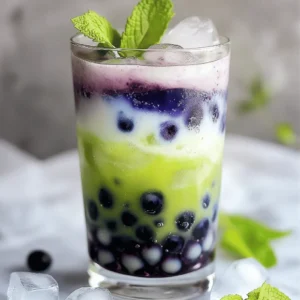 - 1 cup fresh blueberries - 1/4 cup sugar (to taste) - 2 cups water (for syrup and tapioca) For this drink, fresh blueberries are key. They give the drink its bright flavor and color. I usually pick sweet blueberries. If they taste tart, adjust the sugar to fit your taste. You can use more or less sugar based on how sweet you want it. The water helps turn the blueberries into a syrup. - 1/2 cup tapioca pearls - Iced tea options (2-3 cups iced green tea or other) - 1/2 cup milk (dairy or non-dairy options) Tapioca pearls add fun texture. They are chewy and make the drink exciting. You can choose iced green tea or any tea you like. I prefer green tea for its light taste. Milk makes the drink creamy. You can use dairy or a plant-based milk like almond or oat. - Ice cubes - Fresh mint leaves for garnish Ice cubes keep your drink cold and refreshing. Fresh mint adds a nice touch. It looks great and smells amazing. You can add it on top before serving. It makes the drink pop with color and flavor. You can find the full recipe in the article above. - Combine 1 cup of fresh blueberries, 1/4 cup of sugar, and 1 cup of water in a small pot. - Place the pot on medium heat. Stir until the sugar dissolves. - Bring the mixture to a gentle boil. This will take just a few minutes. - Once boiling, reduce the heat to low. Let it simmer for about 10-15 minutes. This helps the blueberries break down into a thick syrup. - After simmering, strain the mixture through a fine mesh sieve into a bowl. Press the blueberries to get out as much liquid as you can. - Set the blueberry syrup aside to cool. - In another pot, boil 1 cup of water on high heat. - Once boiling, add 1/2 cup of tapioca pearls. Stir to prevent sticking. - Cook the pearls according to the package instructions. This usually takes 5-10 minutes. - When done, drain the pearls and rinse them under cold water. This stops the cooking and keeps them chewy. - In your serving glass, add a few tablespoons of cooked tapioca pearls at the bottom. - Fill the glass with ice cubes to keep it cold. - Carefully pour in your choice of iced tea, leaving some space at the top for milk. - Generously drizzle the cooled blueberry syrup over the iced tea and pearls. Adjust the amount based on how sweet you want it. - Finally, pour in 1/2 cup of milk on top. Stir gently to create a beautiful marbled effect. - For a fun touch, add fresh mint leaves on top for color and freshness. Enjoy your Blueberry Boba Drink! For the full recipe, check the details provided earlier. To make a great blueberry syrup, first adjust the sweetness. You can add more sugar or less based on your taste. I often start with 1/4 cup of sugar. If you like it sweeter, add a bit more. For the syrup thickness, simmer the mixture for about 10 to 15 minutes. This helps the blueberries break down, giving you a nice, thick syrup. After cooking the tapioca pearls, rinse them well. Rinsing stops the cooking process and keeps them chewy. To avoid clumping, stir the pearls gently while they cook. Keep an eye on them, as they usually cook for 5 to 10 minutes. If you want the best texture, don't overcrowd your pot. For a stunning drink, use clear glassware. This way, you can show off the beautiful layers of blueberry syrup and iced tea. You can also add fresh mint leaves on top for a pop of color. Try serving the drink with a wide straw to make sipping the boba fun! {{image_4}} You can swap out blueberries for different fruits in the syrup. Strawberries, raspberries, or blackberries work well. Just follow the same steps for making the syrup. Each fruit brings its own taste and color, making the drink unique. For tea bases, try hibiscus, oolong, or even chai. Each tea adds a new flavor twist. Experiment with these options to find your favorite mix! If you want a non-dairy drink, there are many options. Almond, oat, and coconut milk are great choices. Each milk has a different taste, so try a few to see what you like best. You can also infuse the milk with flavors. Add a splash of vanilla or a sprinkle of cinnamon. These small changes can make your drink stand out. You can easily adjust the sweetness of your drink. If you like it sweeter, add more syrup. For less sweetness, use less syrup or sugar. If you want a healthier option, try using honey or agave syrup. There are also sugar-free syrups available. These options let you enjoy a tasty drink without the extra calories. To keep your blueberry syrup fresh, refrigerate it. Use a clean, airtight jar. The syrup can last about one week in the fridge. If you want to store it longer, freezing is your best option. Pour the cooled syrup into ice cube trays for easy use. Once frozen, transfer the cubes to a freezer bag. This makes it easy to add a burst of blueberry flavor to drinks or desserts later. After cooking, store tapioca pearls in a sealable container. Keep them in the fridge, and use them within one to two days. If they sit too long, they may harden. To revive leftover pearls, simply boil them again for a minute. Rinse with cold water, and they should be good as new. The shelf life of the drink components varies. Blueberry syrup lasts about one week in the fridge. Cooked tapioca pearls remain fresh for two days. If you see any signs of spoilage, like mold or off smells, discard them immediately. Always check your ingredients before use to ensure safety and freshness. A Blueberry Boba Drink is a fun and fruity beverage. It blends fresh blueberries, sweet syrup, and chewy tapioca pearls. You start with fresh blueberries and sugar to make a syrup. You then mix this syrup with iced tea and milk. The tapioca pearls add a unique texture. The drink is colorful and refreshing. Yes! You can enjoy blueberry flavor without boba pearls. Just skip the tapioca and use the blueberry syrup in iced tea. You can also blend the blueberries into the drink for a smooth texture. This way, you still get the great blueberry taste. If you need a gluten-free option, this drink is naturally safe. Just check the tapioca pearls for gluten-free labels. For vegan options, use plant-based milk like almond or oat milk. To lower sugar, reduce the amount of sugar in the syrup. You can also use a sugar substitute if you prefer. You can find Blueberry Boba Drinks at many cafes and tea shops. Look for bubble tea places that have a wide drink menu. Some grocery stores sell pre-made versions too. Ask your local shop if they can customize a drink for you. Yes, frozen blueberries work well in this drink. They are often picked at peak ripeness and can be just as flavorful. However, they may need a bit more time to break down in the syrup. The texture may also be slightly different, but the taste will still be great. I recommend using iced green tea for this drink. It has a mild flavor that pairs well with blueberries. You can also try black tea or herbal tea for different tastes. Just make sure the tea is chilled before mixing it with the syrup and milk. This blog post covered how to make a flavorful Blueberry Boba Drink. We discussed fresh ingredients and the key steps for preparing. I shared tips for cooking tapioca pearls and enhancing your drink’s look. You can try many fun variations to suit your taste. Don’t forget storage tips to keep your syrup and pearls fresh. Making this drink at home lets you enjoy it any time you want. Now, go ahead and whip up your delicious Blueberry Boba! Enjoy every sip!