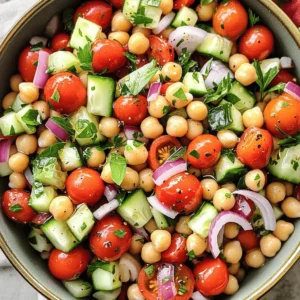 - 1 can (15 oz) chickpeas, thoroughly drained and rinsed - 1 can (15 oz) cannellini beans, thoroughly drained and rinsed - 2 cups cherry tomatoes, halved lengthwise - 1 small red onion, finely diced - 1 cucumber, peeled and diced into small cubes - 1/2 cup fresh parsley, finely chopped - 1/4 cup fresh basil, finely chopped - 3 tablespoons extra virgin olive oil - 2 tablespoons balsamic vinegar - 1 clove garlic, minced into a paste - Salt and freshly ground black pepper to taste - Crumbled feta cheese - Avocado slices - Bell peppers for added crunch When making a Tomato and Herby Bean Salad, the ingredients are key. Each item adds its own unique taste and texture. The chickpeas and cannellini beans are your main proteins. They make the salad hearty and filling. The cherry tomatoes bring a juicy burst of flavor. Their sweetness balances the other ingredients. The red onion adds a nice sharpness, while the cucumber gives a fresh crunch. Fresh parsley and basil bring vibrant herbal notes that brighten every bite. The extra virgin olive oil and balsamic vinegar make a simple yet tasty dressing. Garlic enhances the flavor, adding depth. Do not forget salt and pepper. They are vital for bringing all these flavors together. You can also customize your salad with optional add-ins. Crumbled feta adds creaminess, while avocado gives a rich texture. Bell peppers provide extra crunch and color. This combination creates a beautiful and tasty dish. For the full recipe, check the section above! - Add chickpeas and cannellini beans to a large mixing bowl. - Incorporate halved cherry tomatoes, diced red onion, and cucumber. I love starting with the base. The chickpeas and cannellini beans give this salad a great protein boost. They also add a nice creamy texture. Next, the cherry tomatoes bring in a burst of sweetness. The red onion adds a crisp bite, while the cucumber gives a refreshing crunch. Together, these ingredients make the perfect mix. - Whisk together olive oil, balsamic vinegar, and minced garlic in a small bowl. - Season the dressing with salt and pepper to taste. Now, let’s make the dressing. I whisk together the olive oil, balsamic vinegar, and minced garlic until they blend smoothly. This dressing balances the salad with tang and richness. Don’t forget to taste it! A pinch of salt and a dash of pepper can elevate the flavors. - Drizzle the dressing over the bean and vegetable mixture. - Gently fold in the chopped parsley and basil. Once the dressing is ready, drizzle it over the beans and veggies. I like to fold everything together gently. This way, I avoid mashing the beans. The fresh parsley and basil add a herby brightness, which makes the salad even more inviting. - Taste and adjust seasoning as needed. - Let sit for 15 minutes at room temperature to enhance flavors. After combining, I always taste the salad. If it needs more salt or pepper, I add it in. Then, I let it sit for about 15 minutes at room temperature. This resting time helps all the flavors come together beautifully. You can find the full recipe to guide you through these steps. Enjoy your fresh and flavorful creation! - Letting the salad sit longer helps the flavors mix well. - Fresh lemon juice adds a bright, zesty touch. - Serve the salad in a large, shallow bowl for a beautiful display. - Top with extra herbs or crumbled feta for a nice finish. - Chop and prepare all ingredients ahead for quick assembly. - Cut vegetables into similar sizes for a neat look. Use these tips to elevate your Tomato and Herby Bean Salad. For the full recipe, check the earlier section! {{image_4}} You can switch up the beans in this salad. Replace chickpeas or cannellini beans with black beans or pinto beans. This change gives your salad a new taste and feel. If you want a homemade touch, try using dried beans. Just soak and cook them first for the best results. Herbs make this salad shine! You can try using cilantro or mint instead of parsley and basil. Each herb offers a unique flavor that can change the whole dish. If fresh herbs aren’t around, you can use dried herbs. Just use less, as dried herbs are stronger than fresh ones. To make this salad vegan, simply skip the feta cheese. It still tastes great without it! If you need to avoid gluten, look for gluten-free vinegar options. This way, everyone can enjoy this fresh and tasty dish. To keep your Tomato and Herby Bean Salad fresh, place it in an airtight container in the fridge. This helps lock in flavors and maintain crispness. It’s wise to store the dressing separately. This keeps the veggies crunchy and prevents sogginess. For the best taste, enjoy your salad within 2-3 days. The flavors will blend and deepen, making it taste even better. However, the veggies may lose their crunch over time, so eat it sooner rather than later. Freezing this salad isn't a good idea. Fresh ingredients change texture when frozen. Instead, you might freeze individual servings of beans. This way, you can add them to other meals later without losing quality. You can make this salad ahead by preparing the salad and dressing separately. Store them in airtight containers. Mix them together just before serving. This keeps the salad fresh and flavorful. Yes! You can easily add grilled chicken or tofu for extra protein. This addition makes the salad more filling and satisfying. You can also try adding boiled eggs or nuts for a different twist. Absolutely! This salad is perfect for meal prep. It stays fresh for days in the fridge. Just remember to store the dressing separately to keep the veggies crunchy. This salad pairs well with grilled meats like chicken or fish. It also works great as a side dish for any main meal. You can serve it with burgers, steaks, or even pasta dishes for a complete meal. This blog outlined a fresh and tasty Tomato and Herby Bean Salad. It covered essential ingredients, preparation steps, and tips to enhance flavor. You can add your favorite proteins or herbs to customize it. Proper storage helps maintain its freshness. This salad is perfect for meal prep and pairs well with many dishes. Enjoy making it your own!