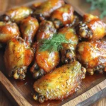 - Chicken wings - Pickle juice - Honey - Hot sauce - Seasonings - Olive oil Choosing the right wings is key. I suggest using fresh, high-quality chicken wings. Look for wings that are plump and have a nice skin. They should feel firm and not slimy. For hot sauce, you can try different brands. A classic cayenne sauce adds heat without overpowering. If you prefer a smoky flavor, opt for a chipotle sauce. Using fresh dill is a must for garnish. It gives a bright taste that complements the wings well. Dried dill lacks the same punch, so stick with fresh whenever you can. For the full recipe, you can check the details above. Marinating the chicken wings Start by marinating your chicken wings. In a large bowl, add 2 pounds of wings and pour in 1 cup of pickle juice. Stir well to coat each wing. Cover the bowl with plastic wrap and refrigerate. Leave them for at least 1 hour, but overnight gives the best flavor. Preheating the oven While the wings marinate, preheat your oven to 400°F (200°C). This temperature helps create that crispy skin we all love. Making the honey-hot sauce Now it’s time to make the sauce. In a small saucepan, mix 1/2 cup of honey, 1/4 cup of your favorite hot sauce, 1 tablespoon of garlic powder, 1 teaspoon of onion powder, and 1 teaspoon of smoked paprika. Add a pinch of salt and pepper. Heat this mix over medium-low heat and stir until smooth. Once combined, take it off the heat and set it aside. Preparing the wings for baking After marinating, take the wings out and gently pat them dry with paper towels. This step is key for crispy wings. Then, put them in a large bowl, drizzle with 1 tablespoon of olive oil, and toss to coat. Baking instructions and tips Arrange the wings in a single layer on a baking sheet lined with parchment paper. Bake them for 40-45 minutes. Make sure to turn them halfway through. This ensures they cook evenly and get a nice golden color. Tossing the wings with the sauce Once baked, move the wings to a large bowl. Pour the honey-hot sauce over them while they are hot. Toss gently until every wing is covered in that yummy sauce. These steps make your Pickle Juice Hot Honey Wings a tasty and flavorful dish that you’ll love to serve! For the complete recipe, check out the Full Recipe. To get the best crispy wings, start by drying them well. After marinating, take the wings out of the pickle juice. Use paper towels to pat them dry. This step is key for crispiness. Next, set your oven to 400°F (200°C). This temperature helps to cook the wings evenly. Bake them for about 40 to 45 minutes. Make sure to turn them halfway through. This ensures both sides get golden and crunchy. You can spice up the sauce in many ways. For instance, add cayenne pepper or smoked paprika to give it a kick. You can also mix in garlic or onion powder for added depth. If you want to change the sweetness, try different sweeteners. Maple syrup or agave nectar can be great substitutes for honey. Each sweetener alters the flavor, offering a unique twist. I love experimenting with these variations. They keep the wings exciting and fresh every time I make them. For the full recipe, check out the detailed instructions above! {{image_4}} You can cook Pickle Juice Hot Honey Wings in several ways. Each method gives a unique taste and texture. Air Fryer Instructions: 1. Prep the Wings: Follow the marinating steps as in the full recipe. 2. Set Up the Air Fryer: Preheat your air fryer to 380°F (193°C). 3. Cook the Wings: Place the wings in a single layer in the basket. Cook for about 25-30 minutes. Flip them halfway for even cooking. 4. Add Sauce: After cooking, toss the wings in the honey-hot sauce until coated. Grilling Options: 1. Prepare the Grill: Preheat your grill to medium heat. 2. Marinate the Wings: Use the pickle juice as in the full recipe. 3. Grill the Wings: Place wings on the grill. Cook for about 20-25 minutes, turning them often. Look for a nice char. 4. Sauce Them Up: Brush the honey-hot sauce on the wings during the last few minutes of grilling. You can adapt the recipe for more fun flavors and textures. Serving Suggestions: - Pair the wings with celery sticks and carrot sticks for crunch. - Serve with blue cheese or ranch dressing for dipping. - Add a side of cornbread for a Southern twist. Adjusting Spiciness Levels: - Want it hotter? Use more hot sauce or add chili flakes to the mix. - Prefer it milder? Reduce the amount of hot sauce or use a milder one. - You can also mix in honey to balance out the heat if it gets too spicy. To keep your pickle juice hot honey wings fresh, store them properly. First, allow the wings to cool to room temperature. Next, place them in an airtight container. This helps to keep out air and moisture. - Use a glass or plastic container with a tight lid. - Line the container with paper towels to absorb extra moisture. - Label the container with the date for easy tracking. Refrigerate your wings within two hours of cooking. They will stay fresh for up to three days. When it's time to enjoy your wings again, you can choose between the oven or microwave. Each method has its perks. - Oven: Preheat your oven to 350°F (175°C). Place the wings on a baking sheet. Bake for about 15-20 minutes. This method keeps them crispy and tasty. - Microwave: While quicker, the microwave can make wings soggy. Place the wings on a microwave-safe plate. Heat in short bursts of 30 seconds, checking often. To maintain crispiness, try placing a paper towel under the wings in the microwave. This absorbs moisture and helps keep your wings delicious. How long do I need to marinate the wings? You should marinate the wings for at least 1 hour. For the best taste, try to marinate them overnight. The pickle juice adds flavor and helps tenderize the meat. Can I use frozen wings? Yes, you can use frozen wings. Just make sure to thaw them before marinating. Thaw them in the fridge overnight for best results. Are these wings suitable for meal prep? Absolutely! These wings work great for meal prep. You can cook a large batch and store them in the fridge. They taste just as good reheated. Restaurants offering Pickle Juice Hot Honey Wings Many local restaurants and wings joints serve Pickle Juice Hot Honey Wings. Check online reviews or local menus to find a place near you. Where to buy ready-to-cook wings You can find ready-to-cook wings at grocery stores. Look for fresh or frozen options in the meat section. Some stores also carry pre-marinated wings for convenience. In this blog post, I covered how to make delicious pickle juice hot honey wings. I detailed key ingredients, highlighted quality choices, and shared easy steps to prepare and cook your wings. I included essential tips for achieving the perfect crispiness and offered variations for cooking methods. Now you have everything you need to enjoy these wings at home. Use these insights and impress your friends with your tasty creations. You can confidently make adjustments to fit your taste. Happy cooking!