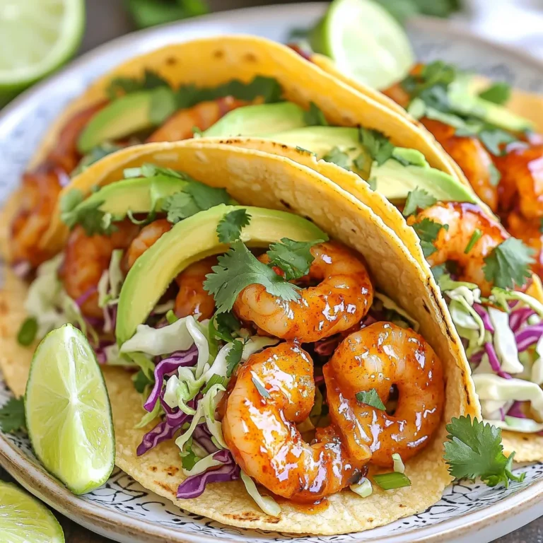 - 1 lb large shrimp, peeled and deveined - 1/4 cup sweet chili sauce - 1 tablespoon soy sauce - 1 teaspoon garlic powder - 1 teaspoon ground ginger - 1 teaspoon fresh lime juice - 8 small corn tortillas - 1 cup cabbage, finely shredded - 1/2 avocado, thinly sliced - Fresh cilantro, chopped - Lime wedges, for serving When making Air Fryer Sweet Chili Shrimp Tacos, the right ingredients matter. Start with one pound of large shrimp. Make sure they are peeled and deveined for easy handling. The sweet chili sauce adds a nice touch of flavor. Use a quarter cup to coat the shrimp well. A tablespoon of soy sauce brings out the shrimp's natural taste. Next, you need some spices. Add one teaspoon of garlic powder and ground ginger. These spices will enhance the shrimp's flavor. Finish the marinade with a teaspoon of fresh lime juice for a bright touch. For the tacos, you’ll need eight small corn tortillas. Warm them up before filling. This helps them stay soft and pliable. Now, let’s think about toppings. A cup of finely shredded cabbage gives a nice crunch. Half an avocado, thinly sliced, adds creaminess. Chopped fresh cilantro brings a fresh aroma. Don't forget lime wedges to squeeze on top for a zesty finish. With these ingredients, you will create a fresh and tasty meal that everyone loves. - Combine shrimp and marinade ingredients in a bowl. - The marinade includes sweet chili sauce, soy sauce, garlic powder, ground ginger, and lime juice. - Stir well to coat each shrimp. - Allow the shrimp to marinate for at least 15 minutes. - This step makes the shrimp flavorful and juicy. - Preheat air fryer to 375°F (190°C). - This helps the shrimp cook evenly. - Place the marinated shrimp in the basket. - Make sure not to overcrowd it. - Air fry shrimp for 6-8 minutes. - Shake the basket halfway through cooking. - The shrimp will turn pink and opaque when done. - Stack and wrap tortillas in a damp paper towel. - This keeps them moist and warm. - Microwave for about 30 seconds. - Warm tortillas enhance the taco flavor. - Take a warm tortilla and layer it with shredded cabbage. - Add a few pieces of cooked shrimp on top. - Layer thin slices of avocado next. - Finish with a sprinkle of fresh cilantro. - Serve immediately with lime wedges on the side. To make your shrimp shine, coat them well in the marinade. This gives each bite rich flavor. I recommend using a medium bowl for this. Toss the shrimp gently so every piece gets the sauce. Don't rush the marinating step; let them sit for at least 15 minutes. This helps the shrimp soak up all those sweet and spicy notes. When cooking, avoid overcrowding the air fryer. Cook in batches if needed. This way, each shrimp gets nice and crispy. For the best tacos, keep your tortillas moist. Use a damp paper towel to wrap them. This prevents them from drying out. Just microwave the wrapped tortillas for about 30 seconds. It makes them soft and easy to handle. If you want extra flavor, lightly toast the tortillas in the air fryer or on a skillet. It adds a nice crunch and enhances their taste. When serving, use a colorful platter to make your tacos pop. A vibrant display makes your meal look inviting. Don’t forget to garnish. Add extra lime wedges and chopped cilantro on the side. These small touches bring freshness and color to your dish. Plus, they add zesty flavor with every bite. Enjoy your beautiful creation! {{image_4}} You can swap shrimp for chicken or tofu. Both options work great. Chicken adds a hearty bite. Tofu soaks up flavors well and gives a nice texture. For chicken, cut it into small pieces. Marinate just like the shrimp. For tofu, press it to remove water. Then, cube it and marinate. Want to add more crunch? Try adding bell peppers or corn. Both will boost the flavor and color. Dice bell peppers into small pieces and toss them in. Corn adds sweetness and pairs well with the other ingredients. You can use fresh, frozen, or canned corn. If you crave heat, add minced jalapeños to the shrimp marinade. Start with one or two, depending on your spice level. Mix them in with the marinade. This will give your tacos a spicy kick. Enjoy the balance of sweet and spicy in every bite! Store any leftover shrimp and toppings in separate airtight containers. This keeps them fresh. Enjoy them within 2-3 days for the best taste. Shrimp can lose its flavor when stored too long. To reheat shrimp, use an air fryer or skillet. This keeps them crispy and tasty. For the tortillas, warm them in the microwave. You can also wrap them in foil and heat them up. This makes them soft and ready for your tacos. Yes, but ensure they're fully thawed and drained before marinating. Frozen shrimp work well. They save time and are often just as tasty. Remember to pat them dry to avoid extra water in the marinade. Use gluten-free soy sauce and ensure tortillas are gluten-free. Many brands offer gluten-free options for soy sauce. Make sure to check the labels on your tortillas. Enjoying this dish without gluten is easy! Try a homemade blend of honey, garlic, and chili for a similar flavor. Mix equal parts honey and chili sauce, add minced garlic, and adjust to taste. This gives you a fresh twist on the sauce. Shrimp should turn pink and opaque when fully cooked. Check for a firm texture. If they curl tightly, they're done. Overcooking can make them tough, so keep an eye on them! This blog post shared a simple shrimp taco recipe. You learned about the key ingredients and step-by-step cooking instructions. I also included tips for perfecting your tacos, fun variations, and storage advice. Remember, these tacos can easily adapt to your taste. Whether you choose shrimp, chicken, or veggies, your meal can be fresh and full of flavor. Enjoy making these tacos and impressing your friends and family with your cooking skills!