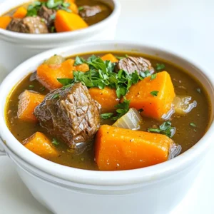 - 2 lbs chuck roast, cut into 1-inch cubes - 4 cups beef broth - 2 large carrots, peeled and sliced into rounds - 2 parsnips, peeled and chopped into bite-sized pieces - 1 large sweet potato, peeled and diced - 1 large onion, diced In this recipe, the chuck roast is the star. It holds up well in slow cooking. The beef broth adds a deep, rich flavor. The root vegetables bring sweetness and texture. Carrots and parsnips give a nice earthiness. Sweet potato adds creaminess that melts in your mouth. - 3 cloves garlic, minced - 2 tablespoons tomato paste - 1 tablespoon Worcestershire sauce - 1 teaspoon dried thyme - 1 teaspoon dried rosemary - 1 bay leaf Garlic and onion create a base that boosts flavor. Tomato paste adds depth and a little sweetness. Worcestershire sauce gives that umami kick. Thyme and rosemary add a fresh, herbal note. The bay leaf enhances the overall taste. - 2 tablespoons olive oil - Salt and pepper to taste - Fresh parsley, chopped (for garnish) Olive oil is key for searing the beef. Salt and pepper enhance every ingredient. Fresh parsley brightens the dish with color and flavor. These essentials tie everything together for a perfect stew. First, sear the beef cubes. Heat 2 tablespoons of olive oil in a large skillet over medium-high heat. While the oil warms, season the beef cubes with salt and pepper. When the oil shimmers, add the beef in batches. Sear each batch until it has a rich brown crust on all sides. This step builds flavor. Once browned, transfer the beef to the slow cooker. Next, sauté the aromatics. Use the same skillet for added flavor. Add the diced onion and cook until it turns soft and clear, about 3-4 minutes. Then, stir in 3 minced garlic cloves. After that, add 2 tablespoons of tomato paste, 1 tablespoon of Worcestershire sauce, 1 teaspoon of dried thyme, and 1 teaspoon of dried rosemary. Cook for 1-2 more minutes. This allows the spices to bloom. Now, combine the ingredients. Pour the aromatic mixture over the beef in the slow cooker. Next, add 2 sliced carrots, 2 chopped parsnips, 1 diced sweet potato, and 4 cups of rich beef broth. Gently stir to mix all the ingredients. This way, each piece gets coated with flavor. Set the slow cooker to low for 7-8 hours. This slow cooking makes the beef tender. If you need it faster, set it to high for 4-5 hours. Check doneness by piercing the beef or vegetables with a fork. They should be tender and easy to break apart. About 30 minutes before serving, taste the stew. Adjust the seasoning with more salt or pepper if needed. When ready to serve, remove the bay leaf. Ladle the stew into bowls. Garnish with fresh chopped parsley for a pop of color. Enjoy this warm, hearty meal! To enhance the taste of your harvest beef stew, consider these tips: - Seasoning Adjustments: After cooking, taste the stew. If it needs more depth, add a pinch of salt or a splash of Worcestershire sauce. This can boost the umami flavor. - Optimal Vegetables: Use seasonal root vegetables like turnips or rutabagas. They add unique flavors and textures. Sweet potatoes bring sweetness, while parsnips add a lovely earthiness. Busy cooks can still enjoy this stew without spending hours in the kitchen: - Quick Prep Strategies: Cut your vegetables the night before. Store them in the fridge. This saves time in the morning. - Using Frozen Vegetables: Frozen carrots and peas are great substitutes. They are just as nutritious and cut prep time. The texture of your stew can make a big difference: - Cooking Methods: If you want a firmer texture, use a chuck roast. For a more tender bite, try a brisket. - Thickening the Stew: If the stew is too thin, mix a tablespoon of cornstarch with cold water. Stir it in and cook for another 30 minutes until thickened. This keeps the flavors rich. {{image_4}} You can swap beef for turkey or chicken in this stew. Ground turkey works great. Just cook it until it’s no longer pink before adding it to the slow cooker. Chicken thighs also add rich flavor. Aim for skinless thighs for less grease. For a vegetarian option, you can use hearty mushrooms or lentils. They soak up flavors well and provide great texture. Want to change the taste? Try adding red wine. It gives a deep, rich flavor. Use about a cup and cook it down a bit before adding it to the slow cooker. You can also mix in different herbs and spices. Basil, oregano, or even a hint of cinnamon can add surprising notes. Experiment with what you love. You can create smoky or spicy versions of this stew. Add smoked paprika for a warm, smoky taste. For heat, try crushed red pepper flakes. Fresh herbs bring bright flavors. They work well when added in the last hour of cooking. Dried herbs can be added at the start. This way, they have time to develop their flavors. After you make your Slow Cooker Harvest Beef Stew, let it cool. Transfer the stew to airtight containers. Store it in the refrigerator if you plan to eat it within a few days. To freeze leftovers, use freezer-safe containers. Leave some space at the top for expansion when freezing. To reheat, the stovetop works best to keep the flavor. Pour the stew into a pot and warm it slowly over low heat. Stir often to prevent sticking. If you use a microwave, place the stew in a microwave-safe bowl. Heat it in short bursts, stirring in between. This helps warm the stew evenly. The stew lasts about 3-4 days in the fridge. Keep an eye out for signs of spoilage. If you see any mold or it smells off, throw it away. Fresh stew should smell rich and savory. Slow cooking can be done in two ways: low and high. When you set your slow cooker to low, it takes about 7 to 8 hours. This method makes the beef tender and flavors mix well. If you use the high setting, it cooks in 4 to 5 hours. Both methods work, but I prefer low for better taste. Yes, you can swap in other seasonal vegetables. Try adding turnips, rutabaga, or even butternut squash. These veggies add different flavors and textures. Just remember to cut them into similar sizes for even cooking. Seasonal choices keep the stew fresh and exciting! You can thicken your stew easily. One method is to mix 2 tablespoons of cornstarch with cold water, then stir it in 30 minutes before serving. Another way is to mash some of the cooked vegetables against the side of the pot. This will thicken the stew without changing the taste. Yes, you can make this stew ahead of time. Cook it as directed and let it cool. Store it in the fridge for up to 3 days. When you're ready to eat, just reheat it on the stove or in the microwave. It tastes even better the next day! This stew combines tender beef with hearty vegetables. You now know how to prepare and perfect it step by step. From seasoning to storage, I shared tips to enhance flavor and save time. Remember, you can adjust ingredients to suit your taste. Enjoy your cooking, get creative, and savor every bowl. Make this dish your own, and cherish the warmth it brings. Happy cooking!