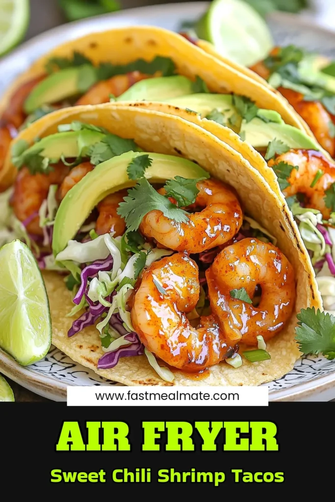 Savor the flavors of Air Fryer Sweet Chili Shrimp Tacos that are quick, delicious, and packed with vibrant ingredients! With tender shrimp marinated in a tasty sweet chili sauce, these tacos come together in just 30 minutes. Enjoy them with creamy avocado, crunchy cabbage, and a zesty lime squeeze. Ready to impress your taste buds? Click to discover easy steps and elevate your taco night today!