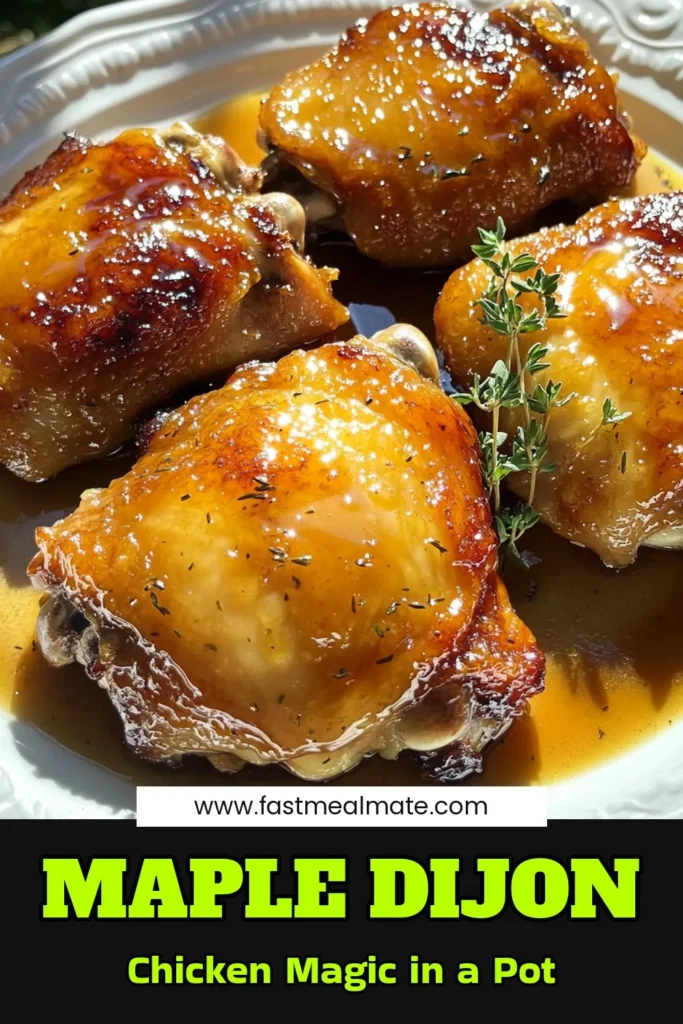 Savor the irresistible flavors of Maple Dijon Delight Chicken with this delicious recipe! Tender chicken thighs are infused with a sweet and tangy marinade, perfectly slow-cooked to perfection. Discover how easy it is to create this mouthwatering dish that will impress your family and friends. Ready to take your dinner game to the next level? Click through for the full recipe and tips! #MapleDijonChicken #DeliciousRecipes #SlowCookerMeals #EasyDinnerIdeas