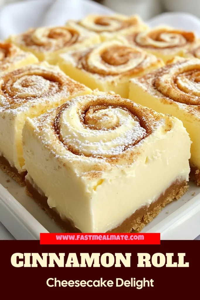 Indulge in the delightful layers of this Cinnamon Roll Cheesecake! This easy cheesecake recipe combines rich, creamy cheesecake and cinnamon sweetness, creating the perfect blend of flavors. Ideal for dessert lovers, this cinnamon dessert recipe will impress every guest. Discover how to make this creamy dessert featuring luscious cream cheese and a decadent glaze! Save this recipe for a sweet treat today! #CinnamonRollCheesecake #CheesecakeRecipes #CinnamonDessertRecipes #CreamCheeseDessert