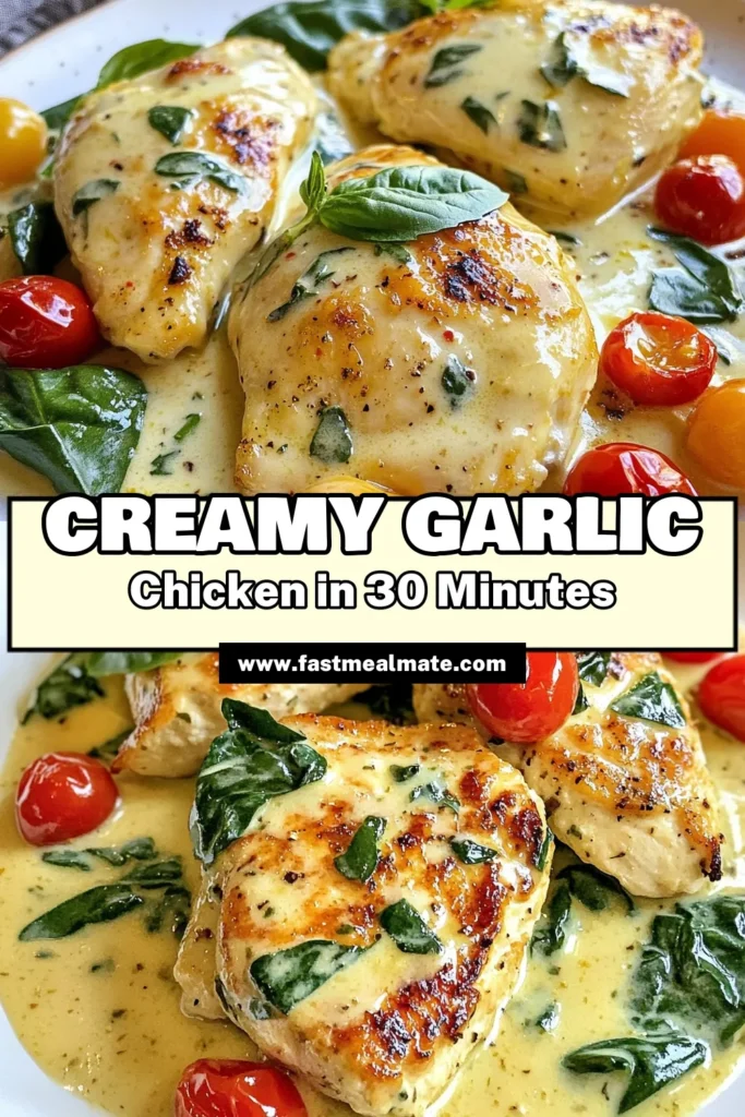 Discover the ultimate creamy Tuscan chicken recipe that will elevate your dinner game! This Garlic chicken delight is an easy chicken dinner made in one pan, featuring tender chicken breasts, fresh spinach, and a rich, velvety Parmesan cream sauce. Perfect for busy weeknights, this Tuscan chicken with spinach will impress your family and friends. Save this recipe for a delicious meal tonight! #TuscanChicken #EasyChickenDinner #OnePanRecipe #GarlicChickenDelight