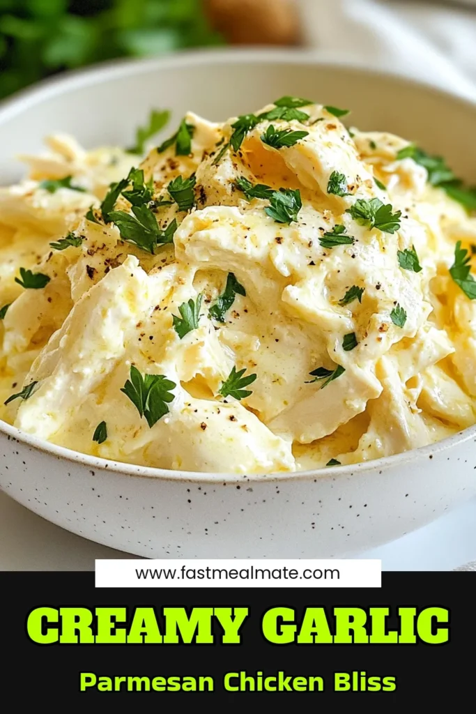 Discover the deliciousness of Crockpot Garlic Parmesan Chicken with this easy creamy chicken recipe! Perfect for busy weeknights, this slow cooker chicken dinner is made with tender chicken breasts simmered in a rich Parmesan garlic sauce. Enjoy a stress-free meal that’s ready when you are. Don't forget to save this Easy Chicken Breast Recipe for later! #CrockpotRecipes #ChickenDinner #EasyRecipes #ComfortFood
