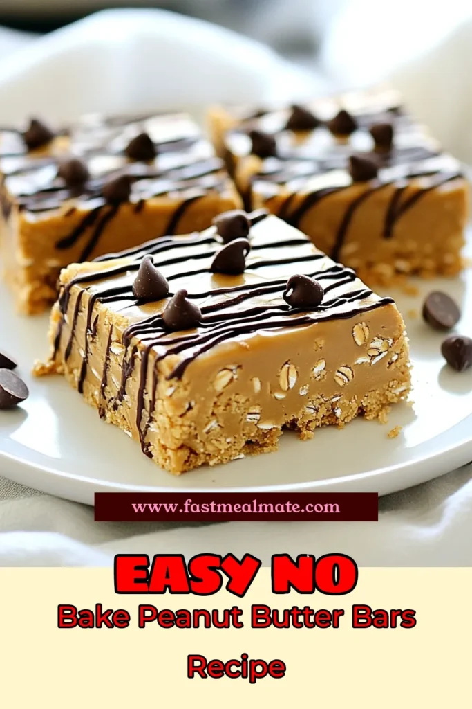 Indulge in these easy no bake peanut butter bars that are not only delicious but also healthy! These protein bars without baking combine natural ingredients like peanut butter, oats, and chocolate, making them perfect for a nutritious snack. Dive into these homemade peanut butter treats that are a breeze to prepare. Discover the joy of healthy peanut butter recipes today! Save this recipe for your next snack craving! #NoBakeSnacks #HealthyTreats #PeanutButterRecipes #ProteinBars