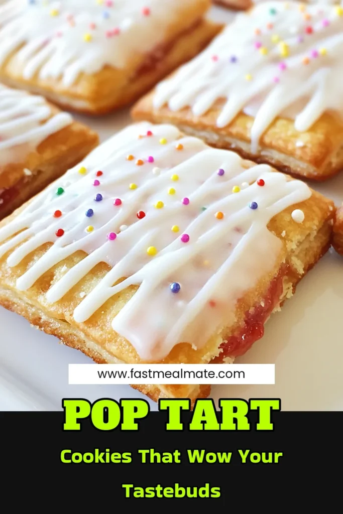 Indulge in these delightful Brown Sugar Pop Tart Cookies, a perfect combination of sweet and nostalgic flavors! This easy cookie recipe transforms homemade pop tarts into cookie form, filled with your favorite fruit jam. With a delicious icing finish, these fruit jam cookies are a treat for any occasion. Try this iced cookie recipe today and enjoy the ultimate sweet surprise! Save this recipe for later! #BrownSugarPopTartCookies #EasyCookieRecipe #HomemadePopTarts #FruitJamCookies