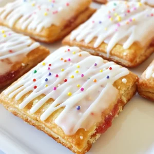 - 2 cups all-purpose flour - 1 teaspoon baking powder - 1/2 teaspoon baking soda - 1/4 teaspoon salt - 1/2 cup unsalted butter, softened - 1/2 cup brown sugar, packed - 1/4 cup granulated sugar - 1 large egg - 1 teaspoon vanilla extract - 1/2 teaspoon ground cinnamon - 1 cup strawberry or raspberry jam (or your favorite fruit jam) - 1 cup powdered sugar (for icing) - 2-3 tablespoons milk (for icing) - Rainbow sprinkles (optional, for decoration) Brown sugar is key in this recipe. It gives the cookies a rich, sweet taste. It also adds moisture, making the cookies soft. The fruit jam adds a burst of flavor and sweetness. You can choose any jam you like, but strawberry or raspberry works best. Butter is another essential ingredient. It makes the cookies creamy and helps them bake evenly. Using unsalted butter gives you control over the saltiness. The vanilla extract adds warmth and a lovely aroma. If you are out of brown sugar, you can mix white sugar with some molasses. This will mimic the flavor and color. For the jam, you can use any fruit spread that you enjoy. If you need a dairy-free option, use vegan butter instead of regular butter. For the icing, if you don’t have powdered sugar, you can blend granulated sugar until it’s fine. This works well in a pinch. Feel free to get creative with flavors, and have fun making this treat your own! {{ingredient_image_2}} Start by heating your oven to 350°F (175°C). This temperature is perfect for baking. Next, grab two baking sheets and line them with parchment paper. This makes cleanup easy and helps the cookies bake evenly. In a medium bowl, mix together 2 cups of all-purpose flour, 1 teaspoon of baking powder, 1/2 teaspoon of baking soda, 1/4 teaspoon of salt, and 1/2 teaspoon of ground cinnamon. Use a whisk to blend these ingredients well. In a larger bowl, cream together 1/2 cup of softened unsalted butter, 1/2 cup of packed brown sugar, and 1/4 cup of granulated sugar. Mix until it looks light and fluffy—this will take about 2-3 minutes. Then, add in 1 large egg and 1 teaspoon of vanilla extract. Mix until everything is well combined. Gradually add the dry mix to the wet mixture. Mix on low speed until just combined. Avoid overmixing to keep the cookies tender. Now, use a tablespoon to scoop out dough. Roll each scoop into a ball. Place them on your lined baking sheets. Flatten each ball slightly with your palm. For half of the cookies, press a small indent in the center and add about 1/2 teaspoon of your favorite jam. Place another cookie ball on top and press the edges to seal. Use a fork to crimp the edges for that pop tart look. Bake your cookies in the oven for 10-12 minutes. Watch them closely to avoid overbaking. You want the edges to be lightly golden. While they bake, mix 1 cup of powdered sugar with 2-3 tablespoons of milk in a small bowl. Whisk until you reach a smooth icing. Once the cookies cool, drizzle the icing over the tops. Feel free to add colorful rainbow sprinkles for fun! To get the best cookie texture, use softened butter. This helps create a light and fluffy mix. Make sure to cream the butter and sugars well until it's airy. Avoid overmixing when adding dry ingredients. Mix just until combined for tender cookies. Keep a close eye on your cookies while they bake. Set a timer for 10 minutes and check them. Look for lightly golden edges. If they look too brown, you’ve likely overbaked them. Remember, cookies will continue to firm up as they cool. For icing, mix powdered sugar with milk until smooth. Drizzle it over the cooled cookies. For extra fun, add colorful rainbow sprinkles on top. You can also use themed sprinkles for holidays or special events. This will make your cookies look even more delightful! Pro Tips Chill the Dough: For a firmer dough that’s easier to work with, refrigerate it for 30 minutes before shaping the cookies. This helps prevent spreading during baking. Use Quality Jam: Opt for high-quality fruit jam or preserves for the filling. A rich, flavorful jam will elevate the overall taste of your cookies. Don’t Skip the Icing: The icing adds a sweet finishing touch that balances the flavors of the cookies. Adjust the thickness for drizzling or spreading according to your preference. Experiment with Flavors: Feel free to swap the jam with other flavors like chocolate spread or lemon curd for a unique twist on these cookies! {{image_4}} You can switch up the jam to match your taste. Try blueberry, apricot, or even lemon curd. Each flavor adds a unique twist. For a fun surprise, mix two flavors in one cookie. This keeps everyone guessing and excited! Want a richer bite? Toss in chocolate chips or nuts. Dark chocolate chips add sweetness, while nuts bring crunch. You can use walnuts, pecans, or almonds. Just fold them in before you scoop the dough. This makes your cookies even more fun and tasty. If you need gluten-free cookies, swap regular flour for almond or coconut flour. Make sure to check that your baking powder is gluten-free. These options give a nice flavor and texture. You won't miss the regular flour at all! To keep your Brown Sugar Pop Tart Cookies fresh, store them in an airtight container. Choose a cool, dry place away from sunlight. This helps prevent them from getting stale. If stored properly, they can last up to a week. Freezing cookies is easy and keeps them fresh longer. To freeze, let the cookies cool completely. Then, place them in a single layer on a baking sheet. Freeze them for about an hour. After that, transfer them to a freezer bag or container. Label it with the date. Frozen cookies can last for up to three months. To keep cookies fresh, add a slice of bread to the container. The bread helps absorb moisture, keeping the cookies soft. Another tip is to separate layers with parchment paper. This prevents them from sticking together. For best taste, eat them within the first few days. Yes, you can use granulated sugar if you need to. However, brown sugar adds a rich flavor and moisture that granulated sugar won't match. You might miss that soft, chewy texture. If you want a similar taste, try using a mix of white sugar and a bit of molasses. This will mimic the flavor of brown sugar well. Keep an eye on the edges of the cookies. They should turn lightly golden brown. If the tops look set and not shiny, they are likely done. Remember, cookies will continue to bake a bit after you take them out of the oven. So, if they are just golden, it’s time to remove them. These cookies pair well with milk or coffee. You can also serve them with whipped cream or a scoop of ice cream for extra indulgence. For a fun twist, try serving them with fresh fruit like strawberries or blueberries. In this blog post, we explored how to make delicious Brown Sugar Pop Tart Cookies. We detailed the key ingredients, like brown sugar and fruit jam, and suggested some easy substitutes. I provided step-by-step instructions, tips for perfect cookies, and fun variations to try. Remember, simple adjustments can make your cookies unique. Store them properly to keep them fresh. Enjoy sharing these cookies with friends and family or savoring them yourself. Happy baking!