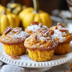 - 1 cup pumpkin puree - 1/2 cup vegetable oil - 1 cup packed brown sugar - 1/2 cup granulated sugar - 3 large eggs - 1 teaspoon vanilla extract - 1 1/2 cups all-purpose flour - 1 teaspoon baking soda - 1 teaspoon baking powder - 1 teaspoon ground cinnamon - 1/2 teaspoon ground nutmeg - 1/2 teaspoon ground ginger - 1/4 teaspoon salt - 1/2 cup chopped walnuts or pecans (optional) - 1/4 cup chocolate chips (optional) Each ingredient plays a key role in making these muffins soft and tasty. Pumpkin puree gives them moisture and flavor. The vegetable oil keeps them fluffy and rich. The brown sugar adds depth, while granulated sugar sweetens. Eggs help bind everything together and give structure. Vanilla extract adds a lovely aroma. The dry ingredients, like flour and baking powder, are vital for rise and texture. Spices, such as cinnamon, nutmeg, and ginger, bring warmth and richness. Salt balances the sweetness. You can add nuts or chocolate chips for extra crunch or sweetness. Gather these ingredients before you start. This makes the process smooth and fun! {{ingredient_image_2}} First, preheat your oven to 350°F (175°C). This heat helps the muffins bake evenly. Next, take a standard 12-cup muffin tin. Line each cup with paper liners. This step stops the muffins from sticking. In a large bowl, add 1 cup of pumpkin puree. Next, pour in 1/2 cup of vegetable oil. Then, add 1 cup of packed brown sugar and 1/2 cup of granulated sugar. Crack in 3 large eggs and add 1 teaspoon of vanilla extract. Whisk all these ingredients together until smooth. In another bowl, sift together 1 1/2 cups of all-purpose flour, 1 teaspoon of baking soda, and 1 teaspoon of baking powder. Also, add 1 teaspoon of ground cinnamon, 1/2 teaspoon of ground nutmeg, 1/2 teaspoon of ground ginger, and 1/4 teaspoon of salt. Sifting helps mix the dry ingredients evenly. Now, slowly add the dry mix to the wet mix. Stir gently until just combined. Avoid over-mixing, as this can make your muffins tough. If you want, fold in 1/2 cup of chopped walnuts or pecans and 1/4 cup of chocolate chips. Use a spoon or an ice cream scoop to fill each muffin liner about two-thirds full. This gives them room to rise. Place the muffin tin in the oven and bake for 20-25 minutes. To check if they are done, insert a toothpick into the center. If it comes out clean, they are ready. After baking, let them cool in the tin for about 5 minutes before moving them to a wire rack. To make your muffins moist, avoid over-mixing. When you mix too much, the muffins turn dense and dry. Stir gently until the batter is just combined. Use a correct oven temperature of 350°F. This ensures even baking and keeps the muffins fluffy. For a lovely presentation, serve muffins warm. Lightly dust them with powdered sugar. A sprinkle of cinnamon adds a nice touch. You can also top them with candied pecans for elegance. Pair your muffins with coffee or tea. This creates a cozy feel, perfect for any occasion. Do not overfill muffin cups. Filling them too much causes muffins to overflow. Aim to fill them about two-thirds full. Always check your ingredients for freshness. Old ingredients can ruin the taste and texture of your muffins. Pro Tips Use Fresh Pumpkin Puree: For the best flavor, opt for homemade pumpkin puree instead of canned. Roast fresh pumpkin and blend until smooth for a richer taste. Don’t Overmix: Gently fold the dry ingredients into the wet mixture to avoid dense muffins. Overmixing can develop gluten and lead to tough muffins. Check Doneness Early: Start checking your muffins a few minutes before the minimum baking time. Every oven is different, and you want to catch them at their perfect moment. Customize Your Add-ins: Feel free to experiment with different nuts, seeds, or dried fruits. Each addition can bring a unique flavor and texture to your muffins. {{image_4}} You can make your pumpkin muffins more exciting with simple add-ins. Here are my favorite options: - Nuts: You can choose between walnuts and pecans. Walnuts add a rich, earthy taste. Pecans offer a sweeter crunch. Try both to see which you like more! - Chocolate chips: Adding chocolate chips gives a sweet touch. Use dark or semi-sweet chips based on your taste. You can mix nuts and chocolate for even more flavor. If you have dietary needs, you can still enjoy these muffins: - Gluten-free alternatives: Use a gluten-free flour blend instead of all-purpose flour. It works well and keeps muffins soft. - Lower sugar options: Try using less brown sugar or substitute with a sugar alternative. Applesauce can also reduce sugar while adding moisture. Seasonal changes bring new flavors to your muffins: - Adding cranberries: Toss in some dried cranberries for a festive touch. They add a tart flavor that pairs well with pumpkin. - Incorporating spices: Add extra spices for holiday flavors. Consider using allspice or cloves for a warm, cozy taste that screams fall. These variations let you customize your saftige Kürbismuffins for any occasion. Store your saftige Kürbismuffins at room temperature for the best taste. Use an airtight container to keep them fresh. If you want to keep them longer, you can freeze them. Wrap each muffin in plastic wrap, then place them in a freezer bag. This helps to prevent freezer burn. At room temperature, these muffins last about three days. Keep an eye on them for signs of mold or dryness. If they feel hard or have a strange smell, it's best to toss them. For frozen muffins, you can enjoy them for up to three months. Just thaw them in the fridge or at room temperature before eating. Yes, you can use fresh pumpkin. First, cook the pumpkin until soft. Then, mash it or blend it until smooth. This gives your muffins a fresh taste. Just make sure to measure the same amount as the puree. To check if the muffins are done, use a toothpick. Insert it into the center of a muffin. If it comes out clean, they are ready. This usually takes about 20-25 minutes of baking time. Absolutely! You can double the recipe easily. Just make sure you have a large enough bowl. Mix all the ingredients as you normally would. You might need to bake them in batches. If you need an egg substitute, use applesauce or mashed banana. Each egg can be replaced with 1/4 cup of either. This keeps your muffins moist and adds a slight sweetness. You now have a solid guide to make delicious pumpkin muffins. We discussed all the ingredients, kitchen tools, and step-by-step instructions. I shared tips to avoid common mistakes and ideas for variations. Remember to store your muffins well for lasting freshness. Enjoy the baking process and experiment with flavors. Get creative and make this recipe your own! Happy baking!