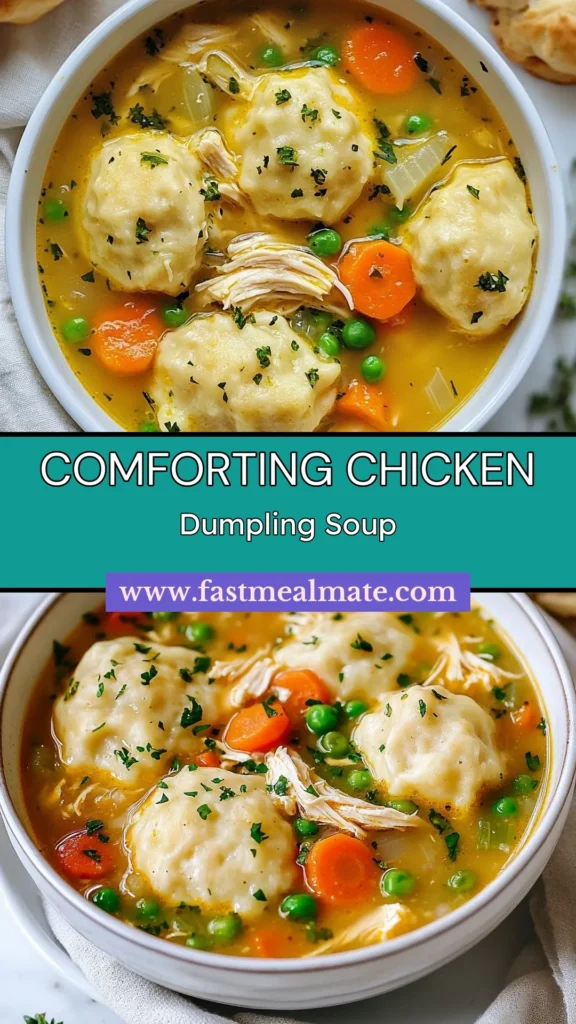Warm up with this delicious Cozy Chicken Dumpling Soup featuring Fluffy Dumplings and Homemade Chicken Soup that's perfect for chilly days. This Easy Biscuit Recipe is a delightful addition to your comfort food favorites. Enjoy a hearty bowl of this comforting and nourishing dish that will become a family favorite. Don’t miss out—save this recipe for your next meal! #CozyComfortFood #ChickenDumplingSoup #FluffyDumplings #EasyBiscuitRecipe