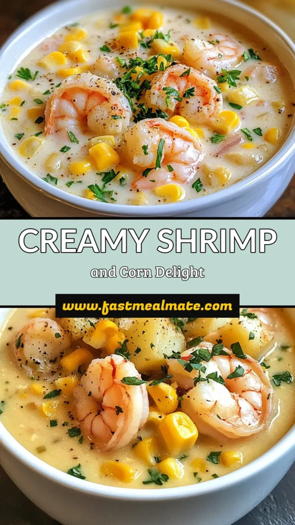 Indulge in this creamy shrimp chowder, a perfect shrimp and corn recipe for seafood lovers! This easy shrimp chowder comes together in just 40 minutes, combining shrimp and corn with hearty potatoes and a touch of smoked paprika for flavor. Enjoy a bowl of warmth that’s as delicious as it is comforting. Try this corn chowder with shrimp today and elevate your seafood chowder recipes! Save this recipe for later! #ShrimpChowder #SeafoodRecipes #ChowderRecipes #EasyRecipes