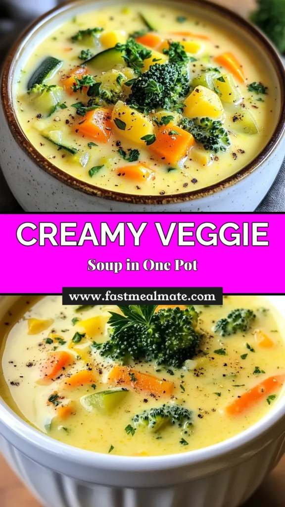 Warm up with this hearty veggie soup, a delightful one-pot creamy vegetable soup recipe perfect for any day! Packed with fresh veggies and the rich flavor of vegan coconut milk, this easy vegetable soup is not only delicious but also quick to make. Enjoy it with crusty bread for the ultimate comfort food experience. Save this recipe for a cozy night in and impress your friends and family! #OnePotSoup #VeganCoconutMilkSoup #HeartyVeggieSoup #EasyVegetableSoup