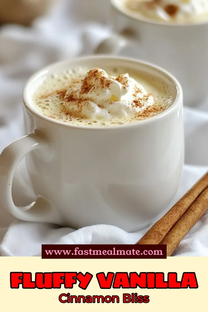Indulge in a delightful cup of Fluffy Vanilla Cinnamon Milk Tea with this easy cinnamon milk tea recipe. This homemade vanilla tea offers a creamy, comforting treat that can be easily made dairy-free with your favorite plant-based milk. Top it with whipped cream for an extra touch of luxury! Discover the perfect balance of flavors and elevate your tea time. Save this recipe for your next cozy moment! #FluffyVanillaMilkTea #CinnamonMilkTea #HomemadeVanillaTea #DairyFreeMilkTea