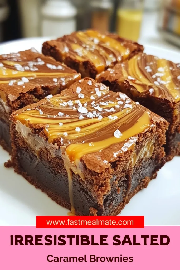 Indulge in the ultimate dessert with these salted caramel brownies! This easy brownie dessert features a fudge brownies recipe that combines rich chocolate and a luscious chocolate caramel swirl. Drizzle homemade caramel sauce on top for a treat that's sure to impress. Perfect for any occasion, these salted caramel brownies will have everyone asking for seconds. Try this recipe and surprise your friends! #SaltedCaramelBrownies #FudgeBrowniesRecipe #EasyBrownieDessert #ChocolateCaramelSwirl