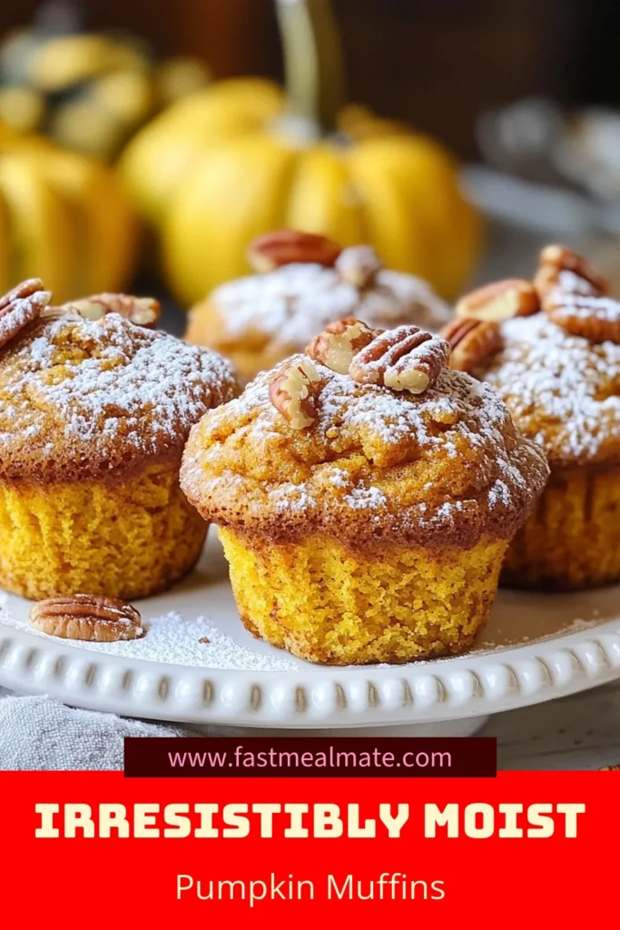 Discover the ultimate moist pumpkin muffins with this easy pumpkin muffin recipe! Perfect for fall baking, these homemade pumpkin muffins are bursting with flavor and simple to make. With ingredients like pumpkin puree, warm spices, and optional chocolate chips or nuts, every bite melts in your mouth. Bake a batch today and enjoy a cozy treat! Save this recipe for your autumn baking collection! #PumpkinMuffins #FallBaking #PumpkinRecipe #HomemadeMuffins
