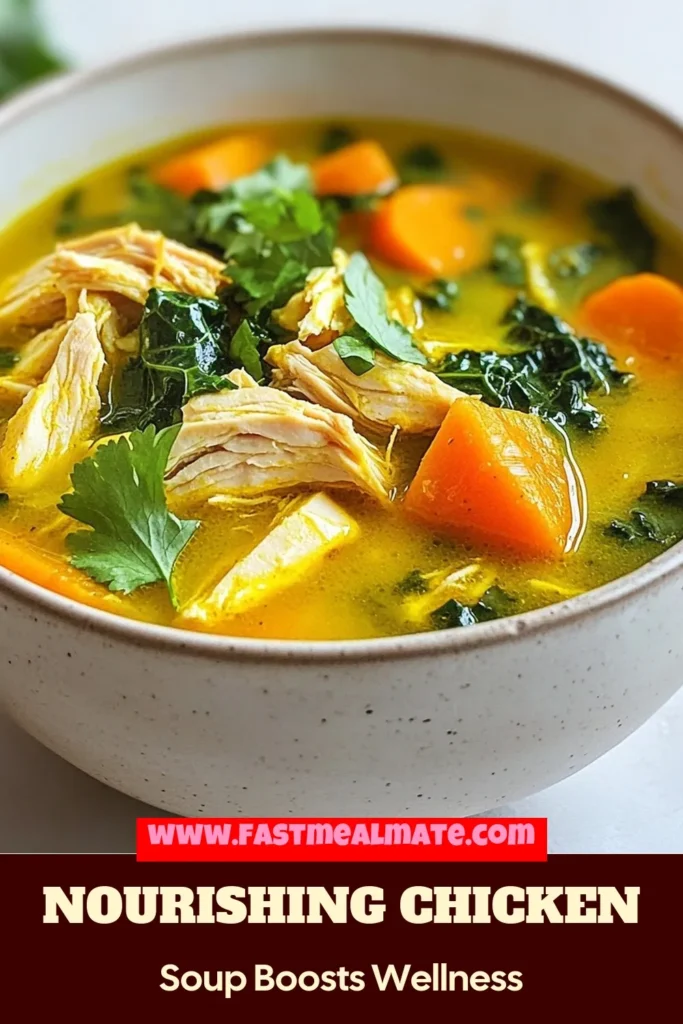 Discover the healing power of anti-inflammatory turmeric chicken soup with this easy recipe. Packed with turmeric benefits, this healthy chicken soup is perfect for nourishing your body. Filled with veggies and shredded chicken, it’s a delicious healing soup recipe you’ll want to make again and again. Enjoy a bowl of comfort and wellness today! Don’t forget to save this recipe for later! #TurmericChickenSoup #HealingSoupRecipe #AntiInflammatorySoup #HealthyChickenSoup