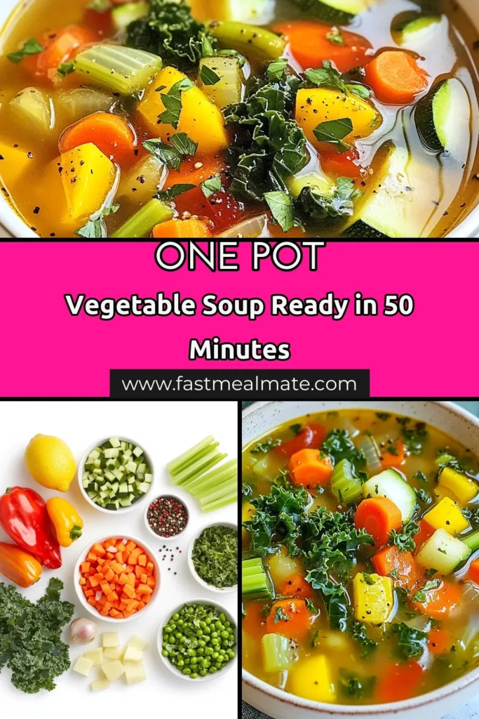 Looking for a quick and healthy meal? Try this one-pot vegetable soup, perfect for busy days! Packed with fresh veggies and Italian herbs, this easy soup recipe is both delicious and nourishing. In just one pot, you can whip up this flavorful busy day recipe that serves 6. Perfect for family dinners or meal prep! Don't miss out—save this quick vegetable soup recipe for your next go-to meal! #OnePotVegetableSoup #BusyDayRecipes #HealthyVegetableSoup #QuickVegetableSoup