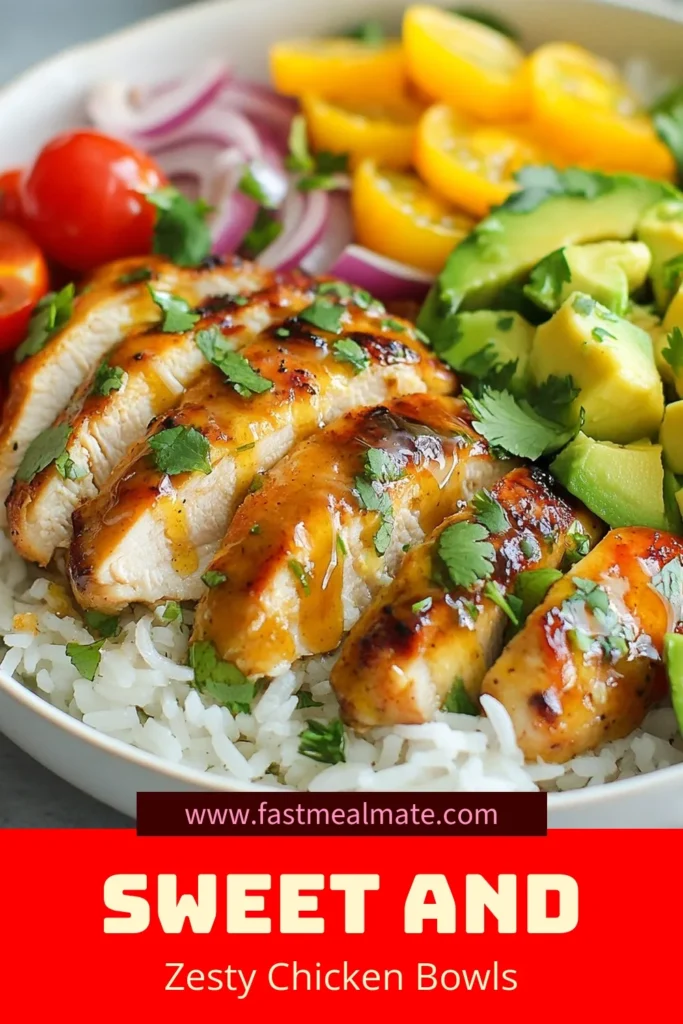 Indulge in a deliciously healthy dinner with our Honey Lime Chicken & Avocado Rice Bowls! This easy chicken recipe features tender marinated chicken topped with fresh avocado, cherry tomatoes, and a zesty lime drizzle. Perfect for a quick weeknight meal or meal prep! Try this flavorful chicken marinade recipe that promises to impress. Save this recipe for your next healthy dinner idea! #HoneyLimeChicken #AvocadoRiceBowls #EasyChickenRecipe #HealthyDinnerIdeas