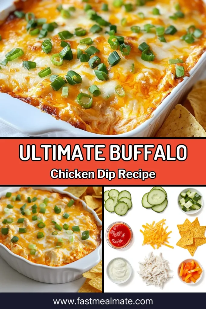 Looking for a crowd-pleasing dish? Try this easy Buffalo chicken dip recipe that’s perfect for parties! This zesty dip combines shredded chicken, cream cheese, and a blend of cheeses, all baked to creamy perfection. Serve it warm with tortilla chips or fresh veggies for the ultimate snacking experience. Impress your guests with this baked buffalo chicken dip that brings spice and flavor to any gathering. Save this delicious recipe today! #BuffaloChickenDip #PartyDip #EasyRecipes #CreamyDip