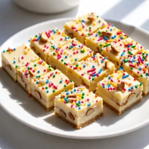 - 2 cups white chocolate chips - 1 can (14 oz) sweetened condensed milk - 1/4 cup unsalted butter - 1 cup crushed sugar cookies - 1/2 teaspoon vanilla extract - 1/4 teaspoon almond extract - 1/2 cup festive sprinkles You can swap white chocolate chips for milk or dark chocolate chips. If you want a non-dairy option, use coconut milk or almond milk in the fudge. For sprinkles, try using chocolate chips, nuts, or dried fruit. This will add a fun twist to your fudge. {{ingredient_image_2}} Start by lining a 9x9-inch baking pan with parchment paper. Make sure some paper hangs over the edges. This overhang helps when you lift the fudge out after it sets. It saves you from messy breaks. In a medium saucepan, combine 2 cups of white chocolate chips, 1 can of sweetened condensed milk, and 1/4 cup of unsalted butter. Set the pan over low heat. Stir constantly with a silicone spatula. This keeps the chocolate from burning. You want the mixture to be smooth and creamy. Once the mixture is smooth, remove the pan from the heat. Stir in 1/2 teaspoon of vanilla extract and 1/4 teaspoon of almond extract. This adds a lovely aroma. Next, gently fold in 1 cup of crushed sugar cookies. Make sure the cookies are evenly mixed in for consistent flavor. Carefully pour the fudge mixture into the prepared pan. Use your spatula to spread it evenly. Smooth the top for a nice finish. Now, sprinkle 1/2 cup of festive sprinkles on top. Press them down slightly so they stick. This festive touch makes the fudge extra special! Let the fudge cool at room temperature for about 1 hour. Then, transfer it to the fridge. Chill for at least 2 hours or until it feels firm. You can tell it&rsquo;s ready when it holds its shape well. To make great fudge, you want even mixing. When you fold in the crushed sugar cookies, make sure they spread out well. This way, each bite tastes the same. You also need to avoid burning the chocolate. Keep the heat low and stir often. If you see any signs of burning, take it off the heat right away. For serving, think about how to make it pretty. Place the fudge squares on a nice platter. You can add little sugar cookies or festive decorations around the fudge. This gives it a cheerful look. Holiday-themed garnishes like mini ornaments or themed picks also work well. One big mistake is overheating the ingredients. If you let the chocolate get too hot, it can burn. Always use low heat and stir. Another mistake is not letting the fudge cool long enough. After mixing, it should sit at room temperature for one hour. Then, chill it in the fridge for at least two hours. This ensures it firms up nicely. Pro Tips Use High-Quality Chocolate: Opt for premium white chocolate chips for a creamier and richer fudge texture. Let It Cool Completely: Ensure the fudge cools at room temperature before refrigerating to prevent condensation, which can make it sticky. Experiment with Flavors: Feel free to add a pinch of cinnamon or nutmeg for a warm holiday spice twist to your fudge. Storage Tips: Keep the fudge in an airtight container in the fridge for up to two weeks to maintain freshness. {{image_4}} You can easily switch up the flavor of your sugar cookie Christmas fudge. Try adding different extracts. For a minty twist, peppermint extract works great. Just swap it in for the almond extract. This gives your fudge a refreshing taste. You can also mix in nuts, like walnuts or pecans, for added crunch. If you want something more chocolatey, add cocoa powder. This makes the fudge richer and deeper in flavor. All of these options let you create a fudge that suits your taste buds. If you need gluten-free options, use gluten-free cookies. Just crush them the same way as regular sugar cookies. This keeps the taste and texture you love. For vegan-friendly substitutions, use dairy-free chocolate chips. You can replace sweetened condensed milk with a coconut milk version. These changes keep your fudge tasty while meeting dietary needs. Your fudge can fit any holiday theme. For Valentine's Day, use red and pink sprinkles. It adds a sweet touch to your treats. For Easter, you can swap in pastel colors for the sprinkles. This makes your fudge look fun and festive. You can also create color-themed fudge for parties. Match the colors to your event for a special touch. Your fudge will stand out and bring joy to any celebration. Store your fudge in proper airtight containers. This keeps it fresh longer. Choose containers that fit snugly, keeping air out. Avoid letting your fudge sit in warm or humid places. Heat and moisture can ruin its texture and taste. At room temperature, the fudge lasts about one week. If you store it in the fridge, it can last up to two weeks. You can also freeze the fudge for up to three months. Just wrap it tightly in plastic wrap and place it in a freezer-safe container. If your fudge becomes too hard, soften it by letting it sit at room temperature. You can also microwave it briefly. If you freeze your fudge, let it cool for a bit before serving. This helps improve the texture and flavor before you enjoy it. Sugar cookie fudge is a sweet treat that blends fudge and sugar cookies. It has a creamy texture and a rich flavor. The main ingredients are white chocolate, sweetened condensed milk, and crushed sugar cookies. This fudge captures all the joy of sugar cookies in a bite-sized square. Yes, you can make this fudge ahead of time. It keeps well in the fridge for up to two weeks. Prepare it a few days before your holiday event. This way, you save time and enjoy stress-free baking. The fudge is ready to cut after it chills in the fridge for at least two hours. You should see it looks firm and set. When you press lightly, it should hold its shape. Absolutely! Sugar cookie fudge makes a great gift. Package it in a festive box or tin. Add a ribbon for a lovely touch. Friends and family will appreciate this homemade treat. You can use milk chocolate, but it will change the flavor. The fudge will taste sweeter and less creamy than with white chocolate. If you love milk chocolate, go for it! Just keep an eye on melting it to avoid burning. You now have all the steps to make delicious sugar cookie fudge. We covered the key ingredients and substitutions, followed by clear instructions for each stage of the process. I shared tips to perfect your fudge and ideas for fun variations. Keep your fudge fresh with the right storage methods. Enjoy crafting this sweet treat for yourself or as a gift. Remember, the joy is in sharing! Happy baking!