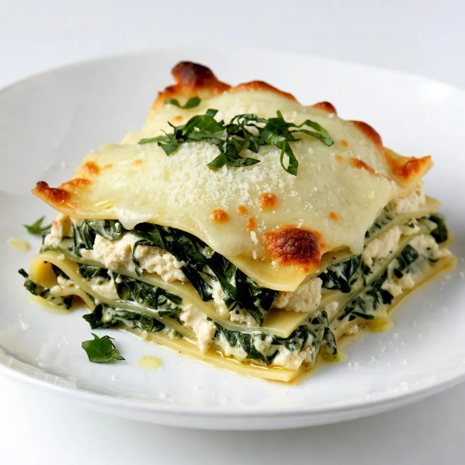 To make this creamy spinach ricotta lasagna, gather these key ingredients: - 9 lasagna noodles - 2 cups fresh spinach, chopped - 1 cup ricotta cheese - 2 cups shredded mozzarella cheese - 1 cup grated Parmesan cheese - 2 cups marinara sauce - 1 large egg - 2 cloves garlic, minced - 1 teaspoon Italian seasoning - Salt and black pepper to taste - 1 tablespoon olive oil These ingredients blend well to create layers of flavor and texture. The spinach adds a nice green pop, while the cheeses give a rich taste. You might want to add a few more items for extra flavor: - Fresh basil for garnishing - A pinch of red pepper flakes for heat - Fresh ground black pepper for added spice These extras can elevate your dish and make it even more special. Each adds a unique touch. Having the right tools makes cooking easier: - A large pot for boiling noodles - A medium skillet for cooking garlic and spinach - A mixing bowl for the ricotta mixture - A 9x13-inch baking dish for layering - Aluminum foil for covering the dish while baking Using these tools will help you stay organized and make cooking fun. {{ingredient_image_2}} Start by boiling water in a large pot. Add salt to the water for flavor. Once it boils, add 9 lasagna noodles. Cook them for 8 to 10 minutes until they are al dente. This means they should still have a bit of firmness. After cooking, drain the noodles and let them cool for a bit. This helps them not stick together. In a medium skillet, heat 1 tablespoon of olive oil over medium heat. Add 2 minced cloves of garlic and cook for about 1 minute until it smells nice. Be careful not to burn the garlic. Next, stir in 2 cups of chopped fresh spinach. Cook for 2 to 3 minutes until the spinach wilts down. Once done, remove the skillet from the heat. Let this mixture cool for a few minutes before mixing it with cheese. In a mixing bowl, combine 1 cup of ricotta cheese with the cooled spinach mixture. Add 1 large egg, 1 teaspoon of Italian seasoning, salt, and black pepper. Mix well until everything is combined. Grease a 9x13-inch baking dish lightly with olive oil. Spread a layer of marinara sauce on the bottom. Place 3 lasagna noodles over the sauce. Spread half of the ricotta-spinach mixture on top. Then, sprinkle 1/3 of the shredded mozzarella cheese and a little grated Parmesan cheese. Repeat this process with another set of noodles, the remaining ricotta mixture, and more sauce. For the final layer, add the last 3 noodles with marinara sauce and top with the rest of the mozzarella and Parmesan cheese. Cover the baking dish tightly with aluminum foil. To keep the cheese from sticking, spray the foil with nonstick spray. Bake in the oven at 375°F for 25 minutes. After this time, remove the foil and bake for another 15 to 20 minutes. The top should be bubbly and golden brown. Once done, let the lasagna cool for about 10 minutes before slicing. This makes it easier to serve. To get that perfect cheese layer, start with fresh ingredients. Use a mix of mozzarella and Parmesan for the best flavor. When layering, spread the cheese evenly. This helps it melt nicely. I suggest adding a little extra cheese on top. It creates a golden crust that looks amazing. Avoid overcooking the noodles. They should be al dente, not mushy. If they are too soft, they will fall apart. Also, don’t skimp on seasoning. Salt and pepper make a big difference. Another mistake is not letting the lasagna cool. This helps the layers set and makes serving easier. Serve slices on warm plates for a nice touch. Garnish with fresh basil and a drizzle of olive oil. This adds color and flavor. Pair your lasagna with a simple salad or garlic bread. These sides complement the dish well. Enjoy your meal with family or friends for a delightful experience. Pro Tips Use Fresh Spinach: Opt for fresh spinach over frozen for a brighter flavor and better texture in your lasagna. Layering Technique: Ensure even distribution of ingredients by spreading the ricotta-spinach mixture and marinara sauce evenly across each layer. Cheesy Crust: For an extra cheesy crust, sprinkle a little more Parmesan on top before the final bake. Rest Before Serving: Allow the lasagna to rest for about 10 minutes after baking; this helps the layers set for cleaner slices. {{image_4}} You can make this dish even better with fun add-ins. Consider adding roasted vegetables, like zucchini or bell peppers. They bring more color and taste. You can also mix in some artichoke hearts for a unique twist. If you want a little spice, try adding red pepper flakes for heat. You can even top with fresh herbs like basil or parsley before serving. These changes give new life to the classic recipe. For those avoiding gluten, you can still enjoy this lasagna. Use gluten-free lasagna noodles instead of regular ones. There are many brands that make tasty options. You can also try zucchini or eggplant slices in place of noodles. Just slice them thin and layer them like regular noodles. This keeps the dish delicious and gluten-free. If you want to switch up the cheese, there are great options. Try using goat cheese or feta for a tangy taste. You can also mix in some smoked mozzarella for a rich flavor. If you like it creamy, consider adding mascarpone. Each cheese brings its own special twist to the dish. This makes the lasagna unique and fun to try. To keep your leftover lasagna fresh, let it cool first. Place the lasagna in an airtight container. You can also cover a baking dish tightly with plastic wrap or foil. Store it in the fridge for up to 3 days. This way, the flavors stay nice and tasty. If you want to save lasagna for later, freezing is a great option. First, let it cool completely. Cut it into portions for easy thawing. Wrap each piece tightly in plastic wrap, then place them in a freezer bag. Label the bag with the date and freeze it. Your lasagna can stay good for up to 3 months. When you’re ready to eat, just thaw it in the fridge overnight. To reheat your lasagna, preheat your oven to 350°F (175°C). Place the slices in a baking dish. Add a splash of marinara sauce on top to keep it moist. Cover the dish with foil to prevent drying out. Bake for about 20-25 minutes, or until heated through. You can also microwave individual pieces for a quick meal. Just make sure to cover them to avoid splatters. Enjoy every cheesy bite! You can store Creamy Spinach Ricotta Lasagna in the fridge for about 3 to 5 days. Just keep it in an airtight container. For best taste, eat it within this time. Yes, you can make this lasagna ahead of time. Assemble it, then cover and refrigerate it. You can bake it later, right from the fridge. Just add a few extra minutes to the baking time. If you need a substitute, try cottage cheese or cream cheese. Both can work well in this dish. You can also blend tofu for a dairy-free option. The lasagna is done when it is bubbly and golden brown on top. Also, check if the cheese is melted and the sauce is steaming. Let it cool for a few minutes before slicing. Absolutely! You can add cooked ground beef, sausage, or chicken. Just layer the meat between the cheese and spinach. This will add more flavor and protein to your meal. You’ve learned how to make creamy spinach ricotta lasagna with simple steps. We covered main ingredients and cooking methods for great flavor. I shared tips for the perfect cheese layer and how to avoid common mistakes. Plus, we explored tasty variations and storage tips. Now, you can impress your family and friends with this dish. Get cooking and enjoy your delicious lasagna!