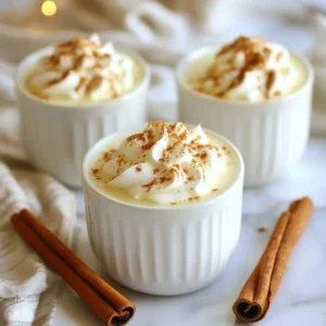 - 4 large eggs - 1/2 cup pure maple syrup - 2 cups milk (whole milk or your preference) - 1 cup heavy cream - 1/2 teaspoon ground nutmeg (plus extra for garnish) - 1 teaspoon vanilla extract - 1 cup non-alcoholic bourbon-flavored syrup (optional) - Whipped cream for garnish For this recipe, I recommend sticking to large eggs. They give the best volume. If you want a lighter drink, use low-fat milk instead of whole milk. You can also swap heavy cream for half-and-half. If you prefer a non-alcoholic version, use the bourbon-flavored syrup. The eggs add richness and creaminess. They form the base of your eggnog. Pure maple syrup gives a natural sweetness and depth of flavor. Whole milk and heavy cream combine to make the drink smooth and rich. Ground nutmeg adds warmth and spice, while vanilla extract enhances the flavor profile. Using bourbon-flavored syrup offers a fun twist for those avoiding alcohol. Lastly, whipped cream brings a lovely finish, making your drink festive and inviting. {{ingredient_image_2}} Start by gathering your ingredients. You need: - 4 large eggs - 1/2 cup pure maple syrup - 2 cups milk - 1 cup heavy cream - 1/2 teaspoon ground nutmeg - 1 teaspoon vanilla extract - 1 cup non-alcoholic bourbon-flavored syrup (optional) - Whipped cream for garnish Make sure everything is at room temperature. This helps the flavors mix well. In a large bowl, crack the 4 eggs. Whisk them until they&rsquo;re light and frothy. Add the 1/2 cup of maple syrup slowly while whisking. Keep mixing until it&rsquo;s smooth and creamy. Next, take a medium-sized saucepan. Pour in the 2 cups of milk and 1 cup of heavy cream. Heat it over medium heat. Stir it gently to prevent it from sticking. You want it warm, not boiling. Once it&rsquo;s warm, take it off the heat. Slowly pour this creamy mix into the egg and syrup mixture. Keep whisking the eggs as you pour. This is key to avoiding scrambled eggs. Tempering eggs is important. It helps keep your eggnog smooth. By adding warm milk to the eggs slowly, you raise the egg temperature without cooking them. If you pour too fast, you risk cooking the eggs. After tempering, stir in the 1/2 teaspoon of nutmeg and 1 teaspoon of vanilla extract. If you&rsquo;re using the non-alcoholic bourbon-flavored syrup, add it now. Mix until everything is well combined. Let the eggnog cool at room temperature. Once it cools, chill it in the fridge for at least 2 hours. This step helps the flavors meld together beautifully. To get a creamy texture, start with cold ingredients. Use fresh eggs and cold milk. Whisk the eggs until frothy, but don&rsquo;t overdo it. Slowly mix in the maple syrup for smoothness. When you heat the milk and cream, do not let it boil. This keeps the texture rich. Pour the warm milk mix into the eggs slowly, whisking constantly. This method, called tempering, helps keep the eggs creamy and smooth. Maple syrup gives a sweet touch. Use high-quality pure maple syrup for the best flavor. Ground nutmeg adds warmth and spice. One half teaspoon is enough, but feel free to add more to taste. The vanilla extract rounds out the flavors nicely. If you want a stronger bourbon flavor, add the non-alcoholic bourbon-flavored syrup. This keeps the drink fun and festive without the alcohol. You can make this eggnog a day ahead. This helps the flavors meld together. After mixing, let it cool down first. Then, chill it in the fridge for at least two hours. If you need to serve it later, just stir before serving. Add whipped cream and nutmeg right before you pour. This keeps the toppings fresh and fluffy for a lovely presentation. Pro Tips Use Fresh Eggs: Always opt for the freshest eggs available to ensure the best flavor and texture in your eggnog. Chill Thoroughly: Allow your eggnog to chill for at least 2 hours; this enhances the flavors and gives it a refreshing taste. Experiment with Spices: Feel free to add other spices like cinnamon or cloves for a unique twist on traditional eggnog. Make it Ahead: Eggnog can be made a day in advance; the flavors improve as it sits in the fridge, making it a perfect make-ahead holiday treat. {{image_4}} You can enjoy maple bourbon eggnog without alcohol. Just swap the bourbon for non-alcoholic bourbon-flavored syrup. This syrup gives a rich taste. It keeps the sweet and creamy feel. Just follow the same steps in the recipe. You still get all the fun and flavor without the booze. Want to add a twist? Try mixing in spices. Cinnamon and clove can boost the flavor. A pinch of ginger adds warmth. You can also add a splash of coffee or chocolate syrup. These flavors create a new, exciting drink. Just be careful not to overpower the eggnog. Balance is key to a great taste. If you want less sugar, there are options. You can use honey or agave syrup instead of maple syrup. These keep the sweetness but change the flavor. You can also try stevia or monk fruit for a low-calorie option. Always adjust to your taste. Each sweetener can change the drink&rsquo;s texture and flavor. Enjoy experimenting to find your perfect mix! To store your eggnog properly, use an airtight container. Place the eggnog in the fridge right after it cools. This keeps it fresh and safe. You want to keep it chilled to prevent any spoilage. Make sure to stir the eggnog before serving. This ensures the flavors mix well after sitting. Homemade eggnog lasts about 3 to 5 days in the fridge. Always check for odd smells or changes in texture. If it looks or smells off, it&rsquo;s best to toss it. The fresher the eggnog, the better it tastes! You can freeze maple bourbon eggnog for longer storage. Pour it into a freezer-safe container, leaving some space for expansion. When you're ready to drink it, thaw it in the fridge overnight. Stir well before serving. However, freezing may change the texture slightly, so it&rsquo;s best enjoyed fresh! Yes, you can use regular eggs, but I don&rsquo;t recommend it. Raw eggs may carry salmonella. Using pasteurized eggs keeps your eggnog safe. If you want peace of mind, always choose pasteurized eggs. You can use non-alcoholic bourbon-flavored syrup. This gives similar flavor without the alcohol. You can also try using vanilla extract for a different taste. Both options create a tasty, festive drink. Yes, it is safe if you follow the recipe carefully. Use pasteurized eggs and chill your eggnog properly. Always keep it in the fridge and serve it cold. This way, you can enjoy your eggnog without worry. This guide covered all you need for making eggnog. We discussed ingredients, tips, and storage. You learned how to blend flavors and achieve the right texture. Remember, using fresh ingredients matters for taste. Feel free to try variations and substitutions to match your style. Homemade eggnog is a delightful treat, especially during the holidays. Enjoy the process and impress your friends with your eggnog skills!