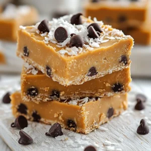 - 1 cup creamy peanut butter - 1/2 cup honey or maple syrup - 2 cups rolled oats - 1/2 cup chocolate chips - 1/2 cup shredded coconut - 1/4 cup chia seeds - 1 teaspoon vanilla extract - A pinch of salt To make no bake peanut butter bars, you need some key ingredients. Each one plays a role in creating a tasty treat. The creamy peanut butter gives a rich base and flavor. Honey or maple syrup adds sweetness and binds the mixture. Rolled oats provide texture and make the bars filling. Chocolate chips add a touch of chocolatey goodness, while shredded coconut gives a nice chew. Chia seeds add some crunch and nutrition. Vanilla extract enhances the flavors, and a pinch of salt balances the sweetness. - Varieties of chocolate chips (dark or semi-sweet) - Nuts or seeds for added crunch - Dried fruits for sweetness You can get creative with optional add-ins. Different chocolate chips can change the taste. Nuts or seeds add a satisfying crunch. Dried fruits can bring extra sweetness and chewiness. Feel free to mix and match based on what you like! {{ingredient_image_2}} Start by placing a medium saucepan over low heat. Add 1 cup of creamy peanut butter and 1/2 cup of honey (or maple syrup). Stir gently as it heats. This will help it melt smoothly. Keep stirring until you get a nice, creamy mix. Remove it from heat and add 1 teaspoon of vanilla extract and a pinch of salt. Stir until well blended. In a big bowl, mix 2 cups of rolled oats, 1/2 cup of chocolate chips, 1/2 cup of shredded coconut, and 1/4 cup of chia seeds. It&rsquo;s key to mix them evenly. This ensures that every bite has a good mix of flavors and textures. A uniform mix helps the bars hold together better. Prepare an 8x8-inch baking dish by lining it with parchment paper. Let some paper hang over the edges. This will help you lift the bars out later. Pour the warm peanut butter mix over the dry ingredients. Use a spatula or sturdy spoon to mix everything together. Press the mixture into the baking dish. Use your hands if you want. Make sure it&rsquo;s an even layer. This helps the bars set well and stay firm. To get the right texture for your no bake peanut butter bars, focus on the mixing. Combine the melted peanut butter and honey well. If your mixture feels too dry, add a bit more honey or peanut butter. For a softer bar, let the mixture chill for 1 to 2 hours in the fridge. This helps it firm up nicely. Serving your bars can be fun and creative! Place them on a rustic wooden board for a warm touch. Dust them lightly with shredded coconut on top. You can also add a few chocolate chips for a nice finish. This makes the bars look even more appealing. If your bars crumble when cutting, they may need more binding. Try adding more peanut butter or honey. If you want a sweeter taste, add a bit more honey or maple syrup. For a chewier texture, consider adding a few more oats. Adjust these ingredients to fit your taste. Pro Tips Use Natural Sweeteners: Opt for raw honey or pure maple syrup for a healthier alternative that adds a unique flavor to your bars. Customize Your Mix-ins: Feel free to add nuts, seeds, or dried fruit to the mixture for extra texture and nutritional benefits. Chill for Best Results: Allow the bars to chill for longer than 2 hours if you want them to be firmer and easier to cut. Storage Tips: Keep the bars in an airtight container in the fridge to maintain freshness and texture for up to a week. {{image_4}} You can make these bars more fun with flavor twists. - Add cocoa powder: Mix in 1/4 cup of cocoa powder for a chocolatey taste. It gives a rich flavor and pairs well with peanut butter. - Use different sweeteners: Swap honey for agave nectar or maple syrup. This change adds a unique flavor while keeping it sweet. Want to boost the nutrition? Here are some ideas: - Add protein powder: Mix in 1/4 cup of your favorite protein powder. This makes the bars filling and great for energy. - Try nut butters: Use almond or cashew butter instead of peanut butter. This gives a different taste while still being healthy. - Make it low-sugar: Use sugar-free sweeteners like stevia or monk fruit. This helps cut down on sugar while still tasting sweet. Make these bars fun for kids! - Add fun toppings: Let kids sprinkle toppings like mini marshmallows, nuts, or colorful sprinkles. This makes them more appealing. - Color the bars: Use natural colorings like beet juice or spinach powder. This adds a fun twist and is a great way to sneak in some nutrition. To keep your no bake peanut butter bars fresh, store them in an airtight container. This helps prevent air from getting in and drying them out. Line the container with parchment paper for easy removal. If you stack the bars, add more parchment between layers to avoid sticking. For the best results, place the container in the refrigerator. This keeps the bars firm and flavorful. Avoid storing them at room temperature, as they may become too soft. In the refrigerator, these bars can stay fresh for about one week. Check for any signs of spoilage before eating. If the bars feel sticky or smell off, it&rsquo;s time to toss them. You want that rich peanut butter scent, not anything sour. Also, look for any mold or discoloration. Keeping an eye on these signs will help you enjoy your bars safely! Yes, you can freeze these bars. To freeze them, cut the bars into squares. Wrap each square in plastic wrap. Place them in an airtight container. They can last for up to 3 months in the freezer. When ready to eat, take them out and let them thaw in the fridge for a few hours. This keeps them soft and tasty. If you need a substitute, try almond butter or sunflower seed butter. Almond butter has a nice, creamy texture. Sunflower seed butter is a great option if you have nut allergies. Both will work well in this recipe without changing the taste too much. To change the sweetness, you can add less honey or maple syrup. Start by using only 1/3 cup instead of 1/2 cup. Taste the mixture after mixing. If you prefer it sweeter, add a little more sweetener. You can also use a sugar substitute if you want to lower sugar intake. You now have a complete guide to making no-bake peanut butter bars. We covered essential ingredients, step-by-step instructions, and tips for perfecting your bars. You learned how to adjust flavors and textures for family-friendly versions. Remember, these bars are not only tasty but also versatile. Store them properly to maintain freshness. With this knowledge, you can create delicious snacks that everyone will love! Enjoy experimenting and sharing these treats with others.