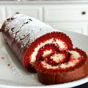 - 3 large eggs - 1 cup granulated sugar - 1 tablespoon unsweetened cocoa powder - 1 teaspoon vanilla extract - 1 cup all-purpose flour - 1 teaspoon baking powder - &frac12; teaspoon salt - &frac12; teaspoon baking soda - 1 cup vegetable oil - 2 tablespoons red food coloring - Powdered sugar for dusting - 8 oz cream cheese, softened to room temperature - &frac12; cup unsalted butter, softened to room temperature - 2 cups powdered sugar - 1 teaspoon vanilla extract - 1 tablespoon heavy cream (or milk) The ingredients for this Christmas Red Velvet Cake Roll are simple yet delightful. You start with three large eggs, which provide the base. They add fluffiness and richness. Next, you mix in granulated sugar to sweeten it up. The cocoa powder adds a hint of chocolate flavor, while vanilla extract gives it a warm aroma. For the dry ingredients, you need flour, baking powder, salt, and baking soda. These help your cake rise and create a soft texture. The vegetable oil keeps the cake moist, and the red food coloring gives it that festive look. Finally, a dusting of powdered sugar adds a lovely finish. Moving on to the cream cheese filling, you will need softened cream cheese and butter. They create a rich, creamy texture. The powdered sugar sweetens the filling, while vanilla extract adds depth. A splash of heavy cream (or milk) helps make it smooth and spreadable. These ingredients come together to create a stunning dessert, perfect for any holiday table. {{ingredient_image_2}} - Preheat the oven to 350&deg;F (175&deg;C). - Prepare a 15x10 inch jelly roll pan by lining it with parchment paper. - In a large bowl, beat 3 large eggs and 1 cup of granulated sugar until fluffy. - Add 1 tablespoon of unsweetened cocoa powder and 1 teaspoon of vanilla extract. - In another bowl, whisk 1 cup of all-purpose flour with 1 teaspoon of baking powder, &frac12; teaspoon of salt, and &frac12; teaspoon of baking soda. - Slowly mix the dry ingredients into the egg mixture. Add 1 cup of vegetable oil and 2 tablespoons of red food coloring. Mix until smooth. - Pour the vibrant batter into the prepared pan. Spread it evenly. - Bake for 12-15 minutes. Check with a toothpick; it should come out clean. - Dust the top with powdered sugar. Cover the cake with a clean kitchen towel. Flip the pan onto the towel and peel off the parchment paper. Roll the cake tightly using the towel. Let it cool completely. - In a bowl, beat 8 oz of softened cream cheese, &frac12; cup of unsalted butter, and 2 cups of powdered sugar until smooth. - Add 1 teaspoon of vanilla extract and 1 tablespoon of heavy cream. Mix until fluffy. - Once the cake is cool, unroll it gently. Spread the cream cheese filling evenly over the cake. - Roll the cake back up without the towel. Wrap it in plastic wrap and chill it in the fridge for at least 1 hour. - After chilling, slice the cake roll into rounds and serve. Enjoy this festive treat! Rolling your cake while it's warm is key. If you wait too long, it may crack. The warmth helps the cake stay flexible. Use a clean kitchen towel to help with the rolling process. A light dusting of powdered sugar on the cake's surface prevents sticking. This simple step makes a big difference. You can add fun flavors to your cream cheese filling. Try lemon for a zesty touch or almond for a nutty twist. If you want a healthier option, swap out some sugar for honey or agave. This keeps the filling tasty and lowers the sweetness. Experimenting with flavors can make the cake even more special. Arranging your cake slices on a beautiful platter is important. This makes the dessert look more inviting. You can garnish with fresh berries or mint leaves for color. A sprinkle of powdered sugar on top gives a lovely finishing touch. These small details make your dessert shine at the holiday table. Pro Tips Fresh Ingredients: Always use fresh eggs and cream cheese for the best flavor and texture in your cake roll. Food Coloring: For a more vibrant red, consider using gel food coloring instead of liquid. It provides a richer hue without adding extra moisture. Cooling Technique: When rolling the cake, ensure it cools completely in the towel to maintain its shape and prevent cracking. Chill Before Serving: Let the filled cake roll chill for at least an hour; this helps the flavors meld and makes slicing easier. {{image_4}} You can switch up the red velvet flavor for fun! Try making a chocolate red velvet cake roll. Just add more cocoa powder to the batter. This gives a deep, rich chocolate taste that pairs well with cream cheese. Another option is a carrot cake roll. For this, mix in grated carrots and warm spices like cinnamon and nutmeg. It adds a nice twist and brings in some holiday spice. If you want to change the filling, consider using fruit preserves or curds. Strawberry or raspberry preserves add a fruity kick. They bring brightness and a fresh taste to the cake. Whipped cream is another great choice. You can fold in some vanilla or lemon zest to make it flavorful. This adds a light and airy feel to the dessert. Decorating your cake roll can be fun! Use holiday-themed toppings like crushed peppermint or chocolate shavings. They create a festive look and enhance the taste. You can also add edible decorations like sprinkles or berries. These little touches make your cake roll stand out during Christmas festivities. Enjoy getting creative with your festive dessert! To keep your Christmas Red Velvet Cake Roll fresh, wrap it well in plastic wrap. Make sure it&rsquo;s airtight. You can also place it in a sealed container. This method helps keep the cake moist. Refrigerate it for up to three days. For the best taste, chill the cake for at least one hour before serving. This resting time allows the flavors to blend perfectly. For long-term storage, freezing is a great option. Slice the cake roll into pieces before freezing. Wrap each slice in plastic wrap, then place them in a freezer bag. This helps prevent freezer burn. You can freeze the cake for up to three months. When ready to enjoy, remove a slice and thaw it in the fridge overnight. This method keeps the cake tasty and fresh. Yes, you can make the cake roll a day or two ahead. Just prepare the cake and fill it. Then, wrap the roll in plastic wrap and store it in the fridge. This way, the flavors blend well. Plus, it saves time on the big day. You can use beet juice or pomegranate juice as natural options. They give a nice red hue, but the color may not be as bright. You could also try using cranberry juice. Keep in mind that the flavor might change slightly, adding a fruity note. To avoid cracks, roll the cake while it is warm. Use a clean kitchen towel dusted with powdered sugar. This helps the cake keep its shape. If it cracks a little, don&rsquo;t worry! You can cover it with frosting later. Absolutely! Cream cheese frosting is my favorite, but you can try whipped cream or chocolate ganache. Each option brings a different taste to your cake. Just ensure the frosting is thick enough to hold the roll together. This post detailed how to make a delicious cake roll. You learned the key ingredients, from eggs to food coloring, and how to mix them properly. I shared tips for rolling your cake and ideas for cream cheese filling variations. Remember, practice makes perfect, especially when cooling or storing your cake. Enjoy experimenting with flavors and decorations to make this treat your own. Baking is fun, and this recipe is sure to impress your friends and family. Happy baking!