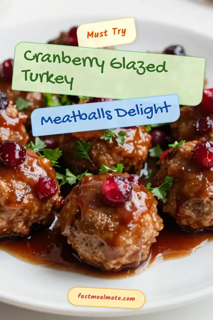 Discover the deliciousness of Cranberry Glazed Turkey Meatballs! This healthy turkey meatball recipe features juicy turkey meatballs with a sweet and tangy homemade cranberry sauce. Perfect for easy meatball appetizers at your next gathering, these flavorful bites are sure to impress. Try this delectable recipe today and elevate your appetizer game! Save for later! #TurkeyMeatballs #CranberrySauce #MeatballAppetizers #HealthyRecipes
