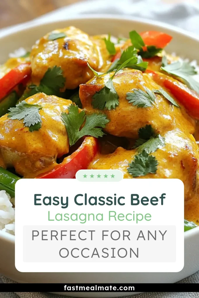 Looking for a flavorful and easy Thai curry recipe? Try this Thai Peanut Curry Chicken, featuring tender chicken cooked in rich coconut milk and creamy peanut butter. This delicious coconut milk chicken curry is loaded with vibrant vegetables like bell peppers and snap peas, making it a perfect weeknight meal. Serve it over jasmine rice for a complete dish. Save and share this recipe today! #ThaiPeanutCurryChicken #EasyThaiCurryRecipe #PeanutButterChickenCurry #ThaiCurryWithVegetables