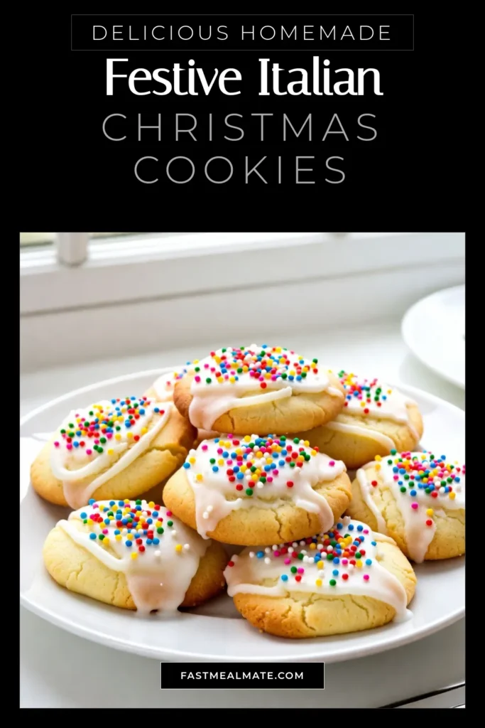 Indulge in the festive spirit with this easy Italian Christmas Cookies recipe! Perfect for holiday baking, these delightful treats will brighten any gathering. Made with simple ingredients and colorful sprinkles, they’re a must-try for your Christmas cookie collection. Discover the joy of festive cookie decoration and glaze them to perfection! Click for the full recipe and add this glazed cookie recipe to your holiday lineup! #ItalianChristmasCookies #ChristmasCookieRecipe #HolidayBakingRecipes #FestiveCookieDecoration