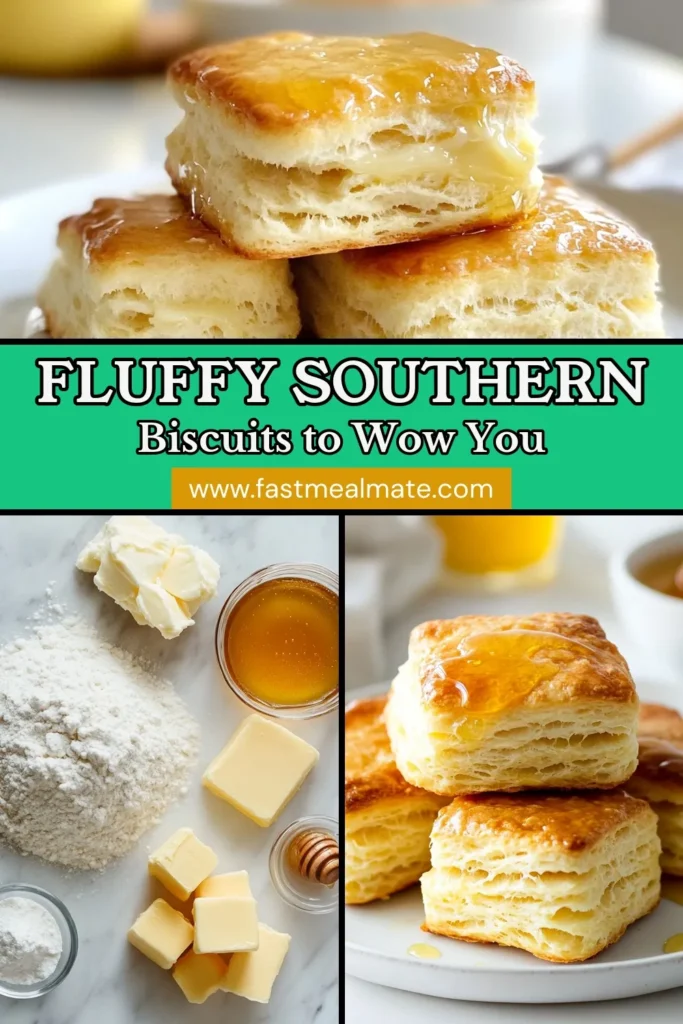 Discover the ultimate Southern biscuits recipe with these fluffy buttermilk biscuits made from scratch! This easy biscuit recipe will elevate your breakfast or brunch experience, bringing a taste of the South to your kitchen. Perfectly golden and inviting, these homemade biscuits are sure to impress. Try them today and enjoy with honey or jam for a delightful treat. Save this fluffy biscuit recipe for later! #SouthernBiscuits #HomemadeBiscuits #ButtermilkBiscuits #EasyBiscuitRecipe