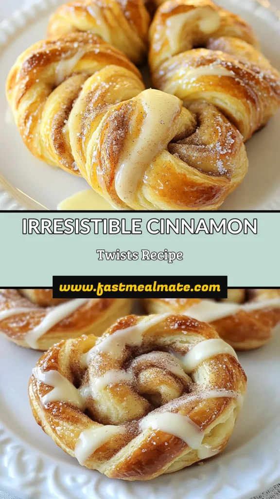 Indulge in these delicious Cinnamon Twist Pastries, made effortlessly with puff pastry cinnamon rolls. This easy cinnamon pastries recipe features a creamy cream cheese glaze that adds the perfect finishing touch. Perfect for breakfast or a sweet snack, you’ll love how simple it is to create homemade cinnamon twists that impress. Try these today and elevate your baking game! Save for later! #CinnamonTwistPastries #EasyCinnamonPastries #PuffPastry #HomemadeTwists