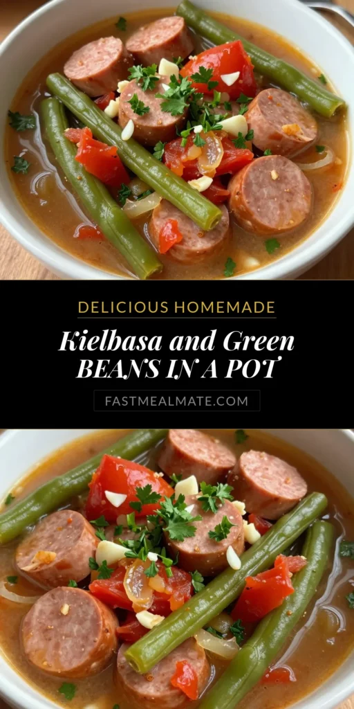 Discover a delicious kielbasa recipe with our slow cooker kielbasa and green beans! This savory kielbasa dish combines tender green beans, smoked paprika, and hearty kielbasa for an easy kielbasa dinner that’s perfect for busy nights. Enjoy this delightful meal reminiscent of a green bean casserole that the whole family will love. Try it today and save for later! #KielbasaRecipe #SlowCookerKielbasa #EasyDinner #SavoryDishes