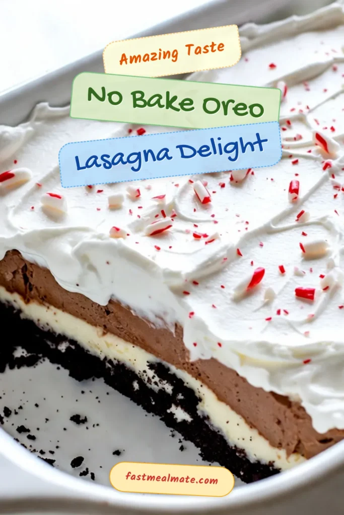 Indulge in this no-bake Oreo lasagna, a delightful addition to your holiday dessert ideas. This easy no-bake dessert is perfect for festive gatherings, packed with creamy layers and Oreo goodness. Whether you're a fan of Oreo dessert recipes or seeking festive dessert recipes, this delicious treat will shine on your table. Try this recipe today and impress your guests! Save now and make your holidays sweeter! #NoBakeDesserts #OreoLasagna #HolidayDessert #FestiveRecipes